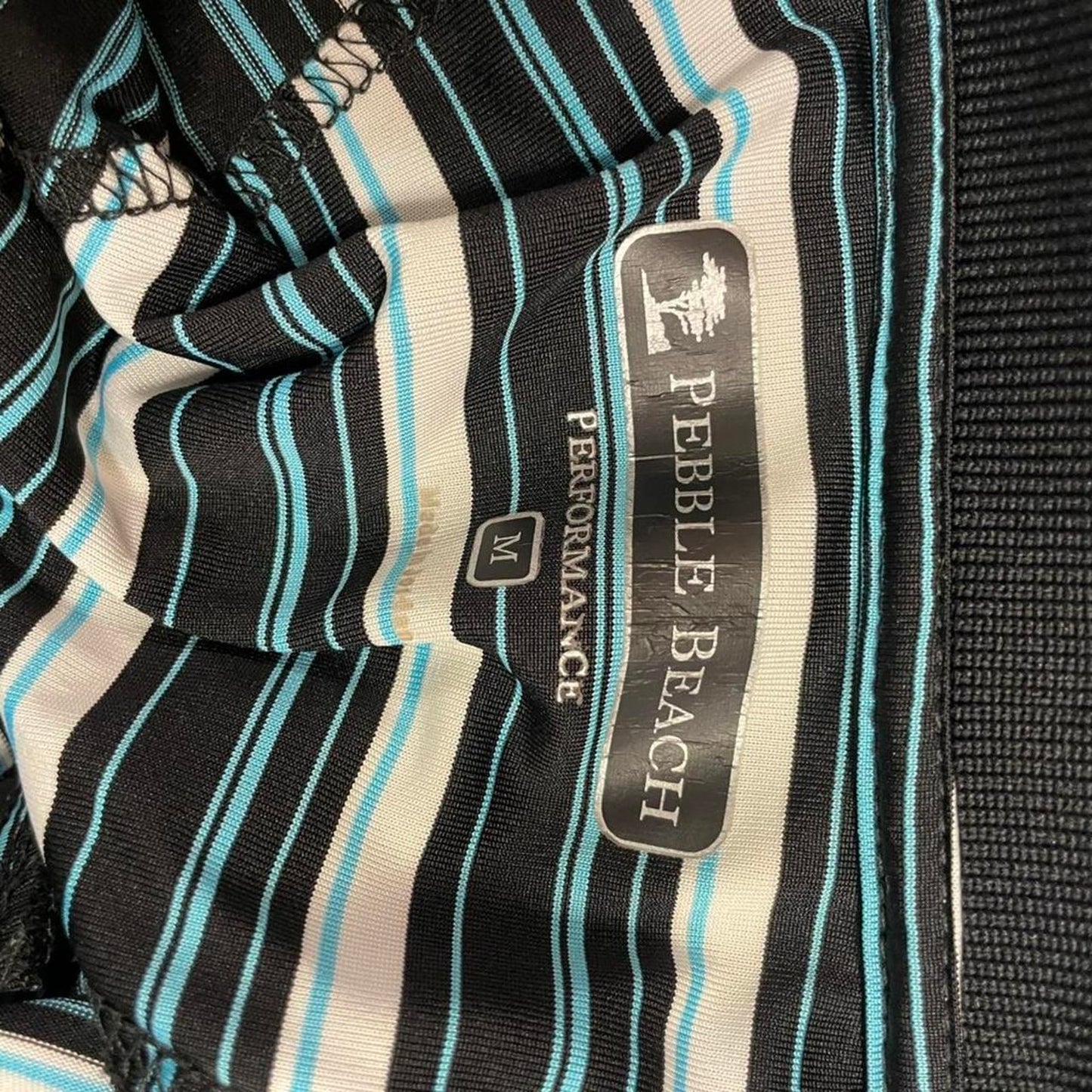 Pebble beach blue striped polo