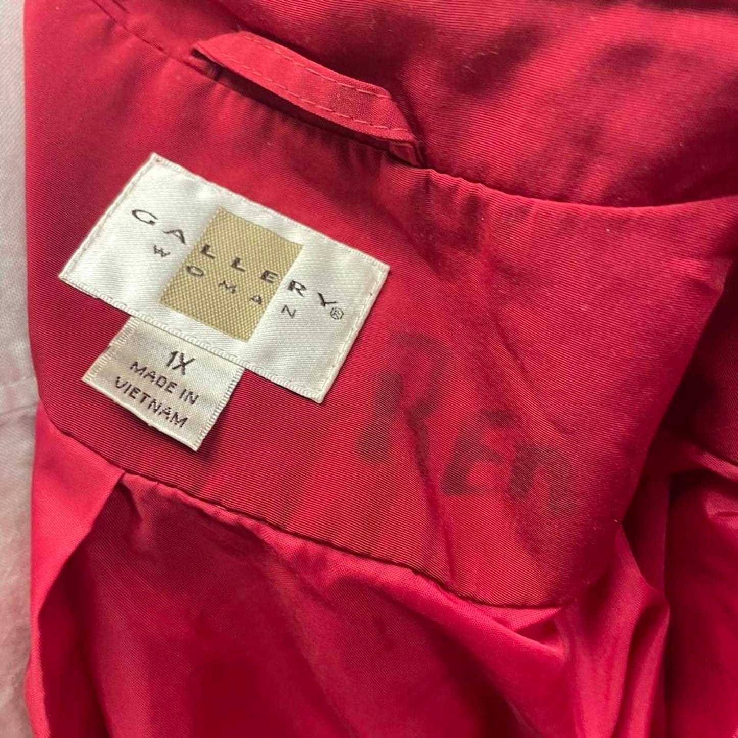 Red lightweight zip up jacket