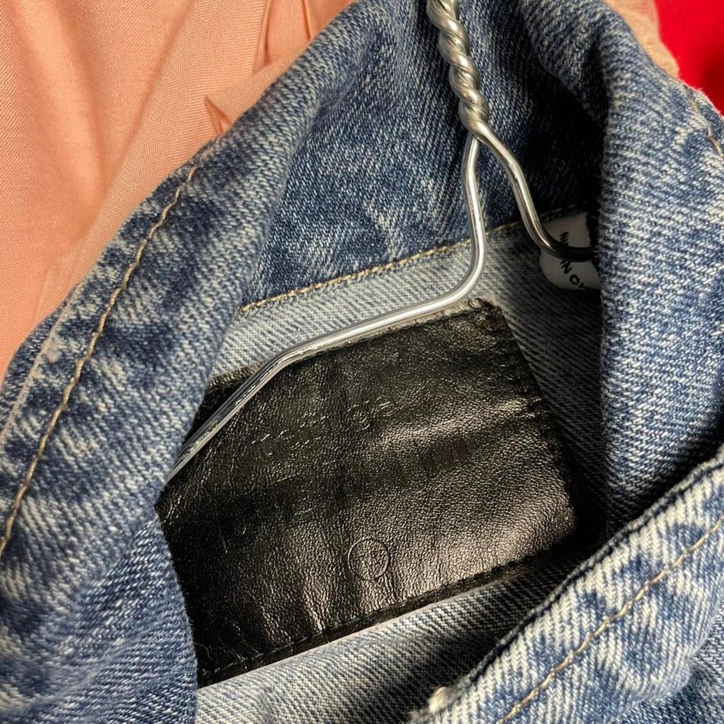 Cropped denim jacket with distressed