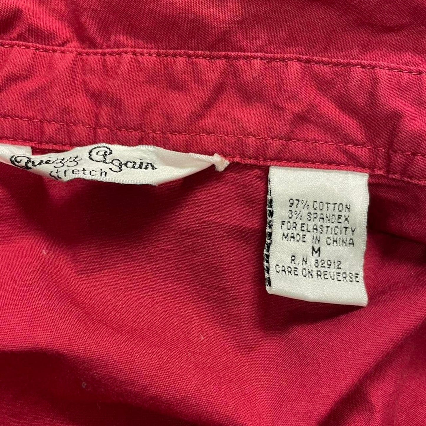 Red button up long sleeve shirt