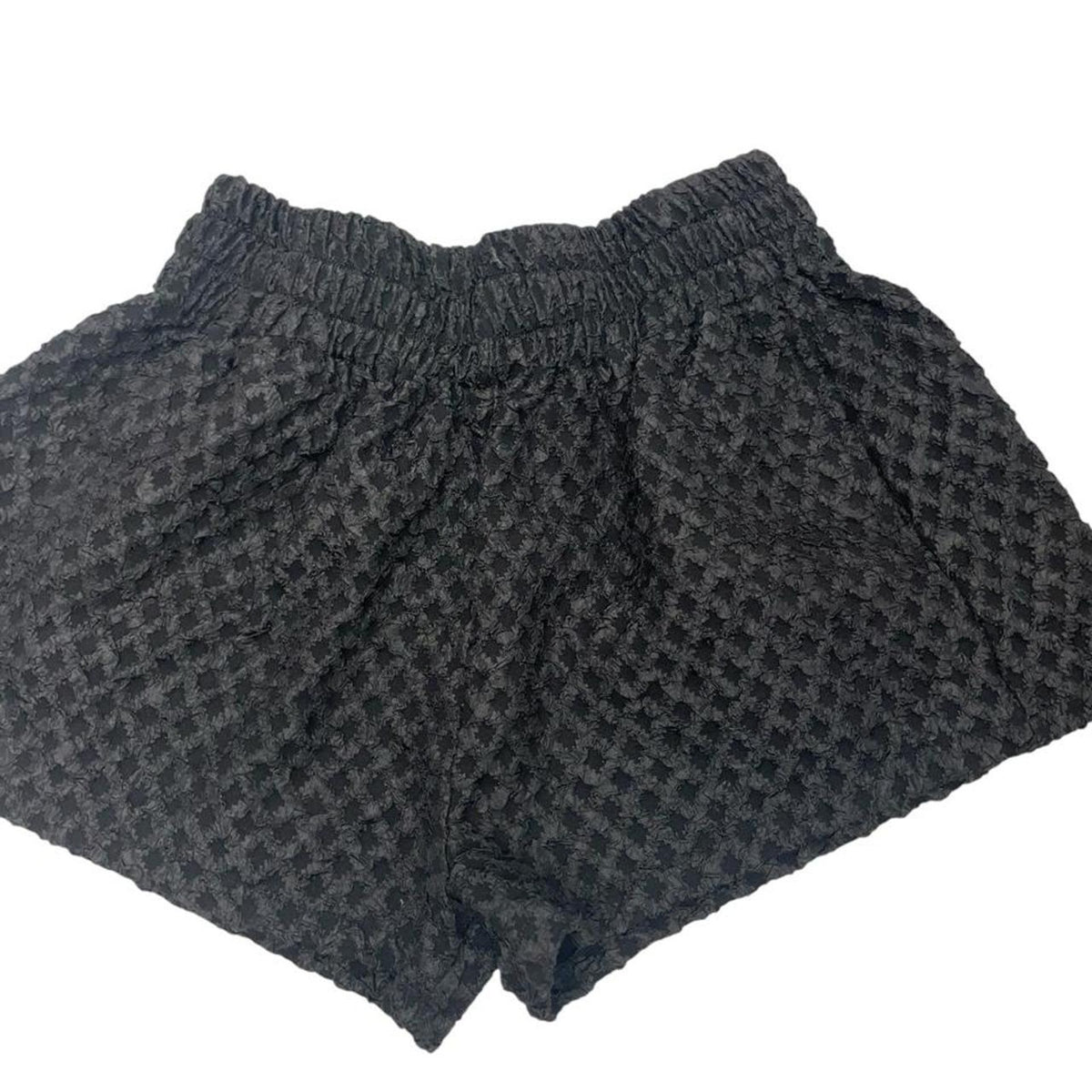 Black shorts with textured waffle