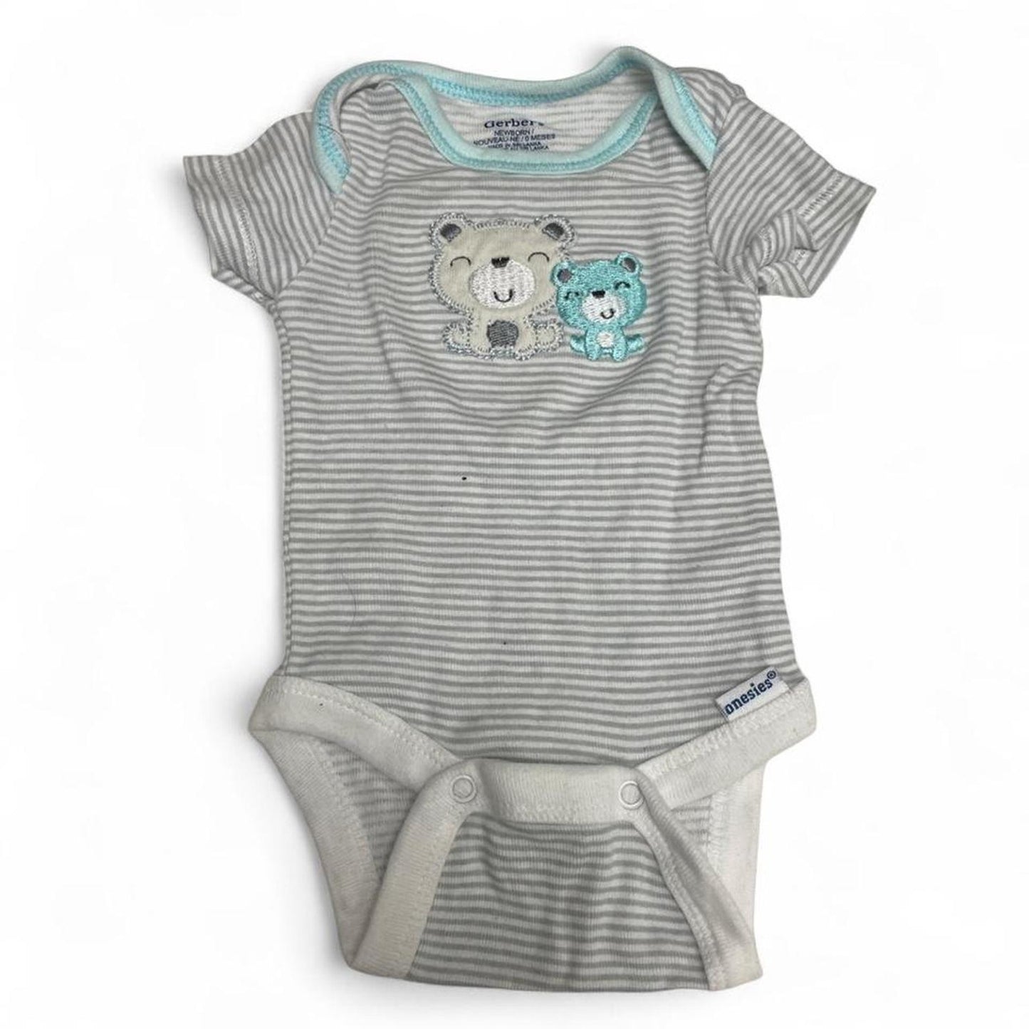 Grey blue striped baby