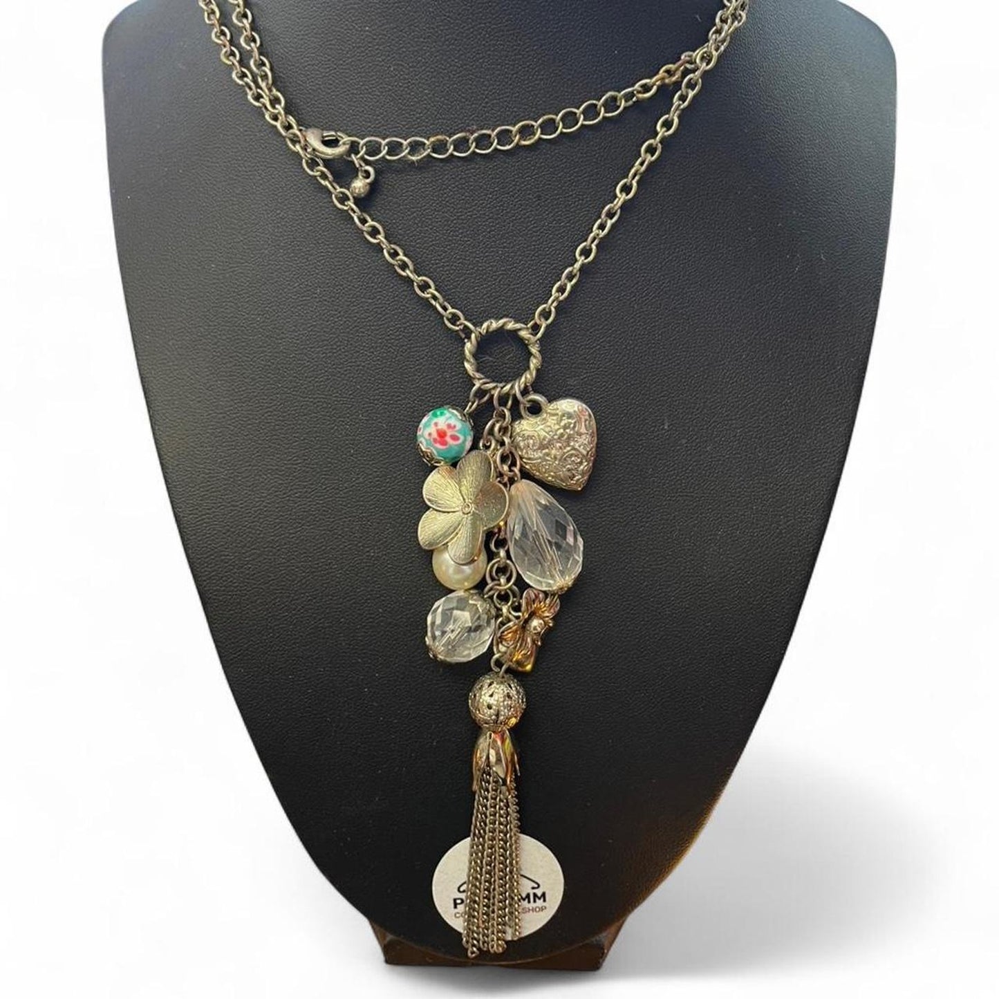 Layered necklace with charms and