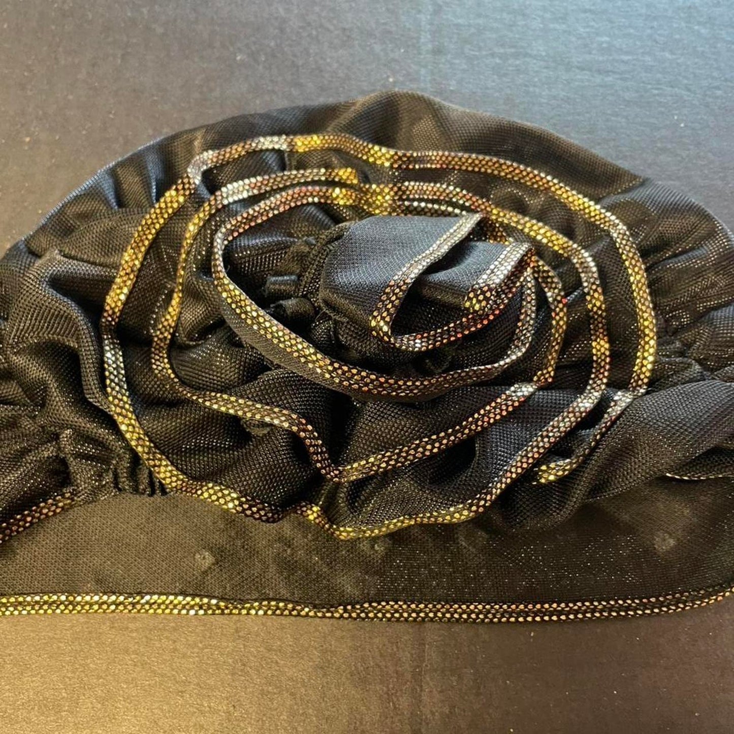 Black and gold mesh bikini