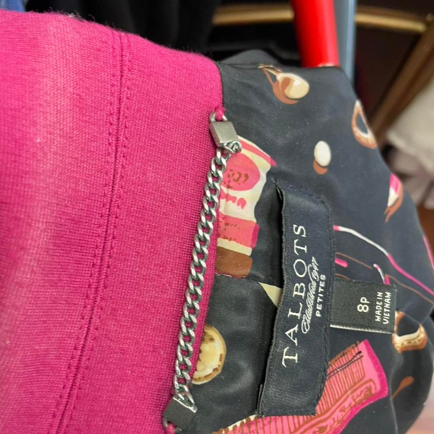 Talbots pink blazer with button