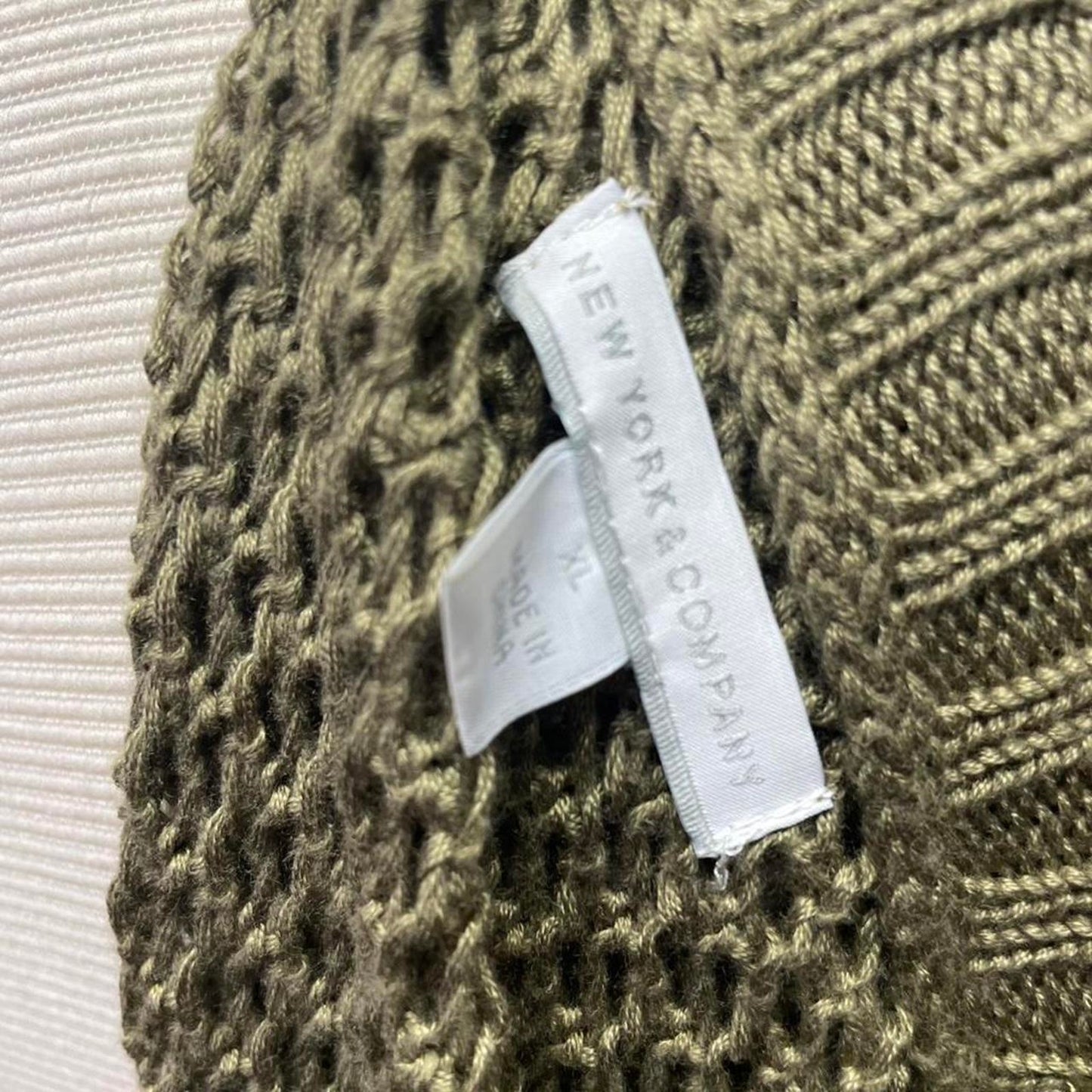 Olive green crochet cardigan with