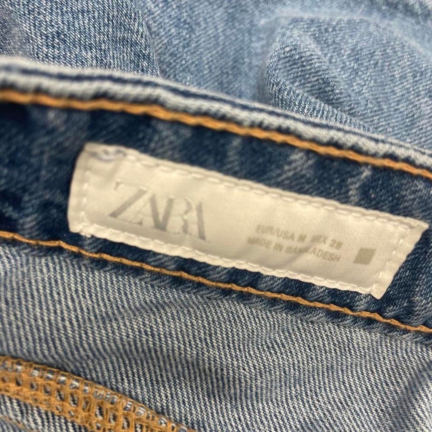 Zara blue denim mini skirt