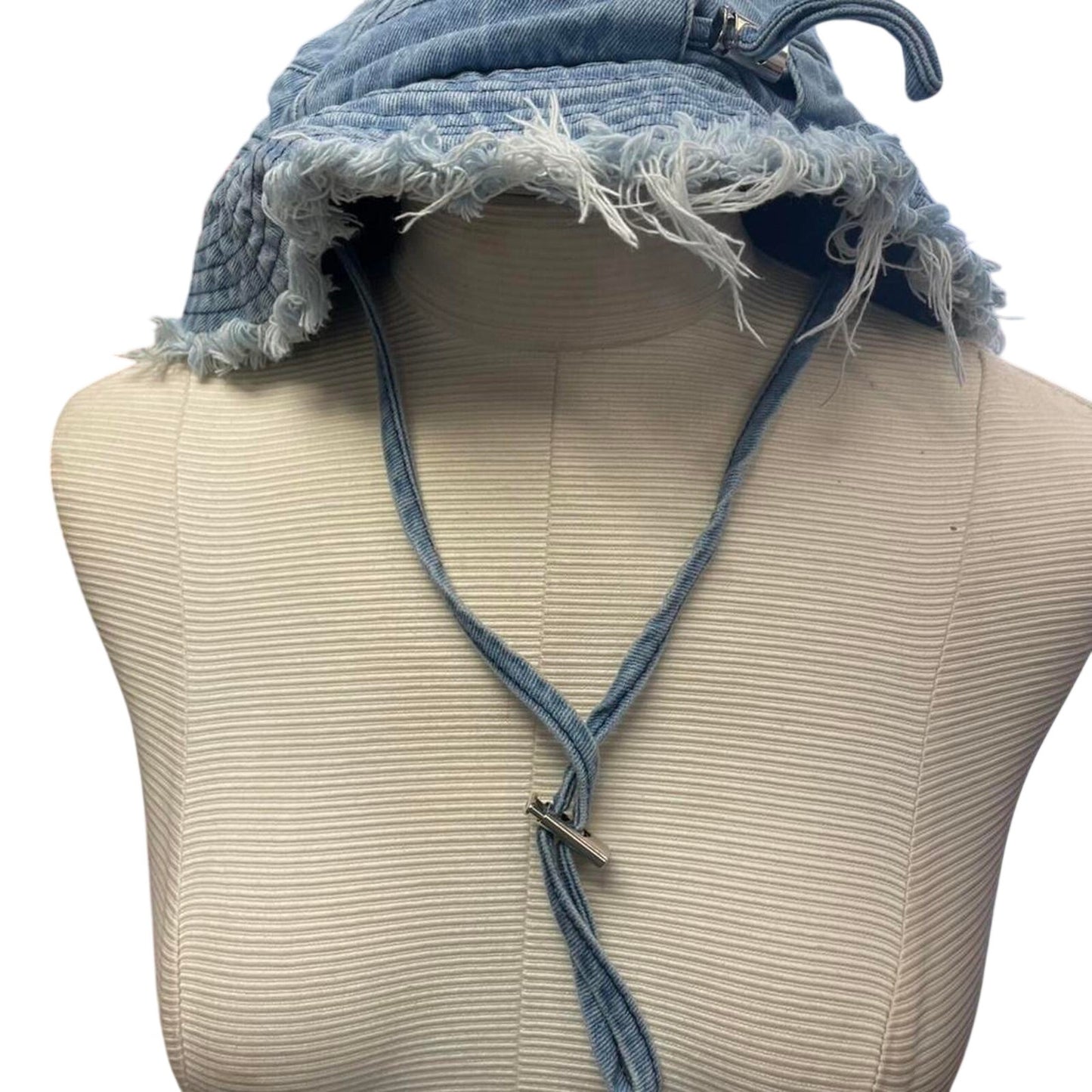 Denim bucket hat with adjustable