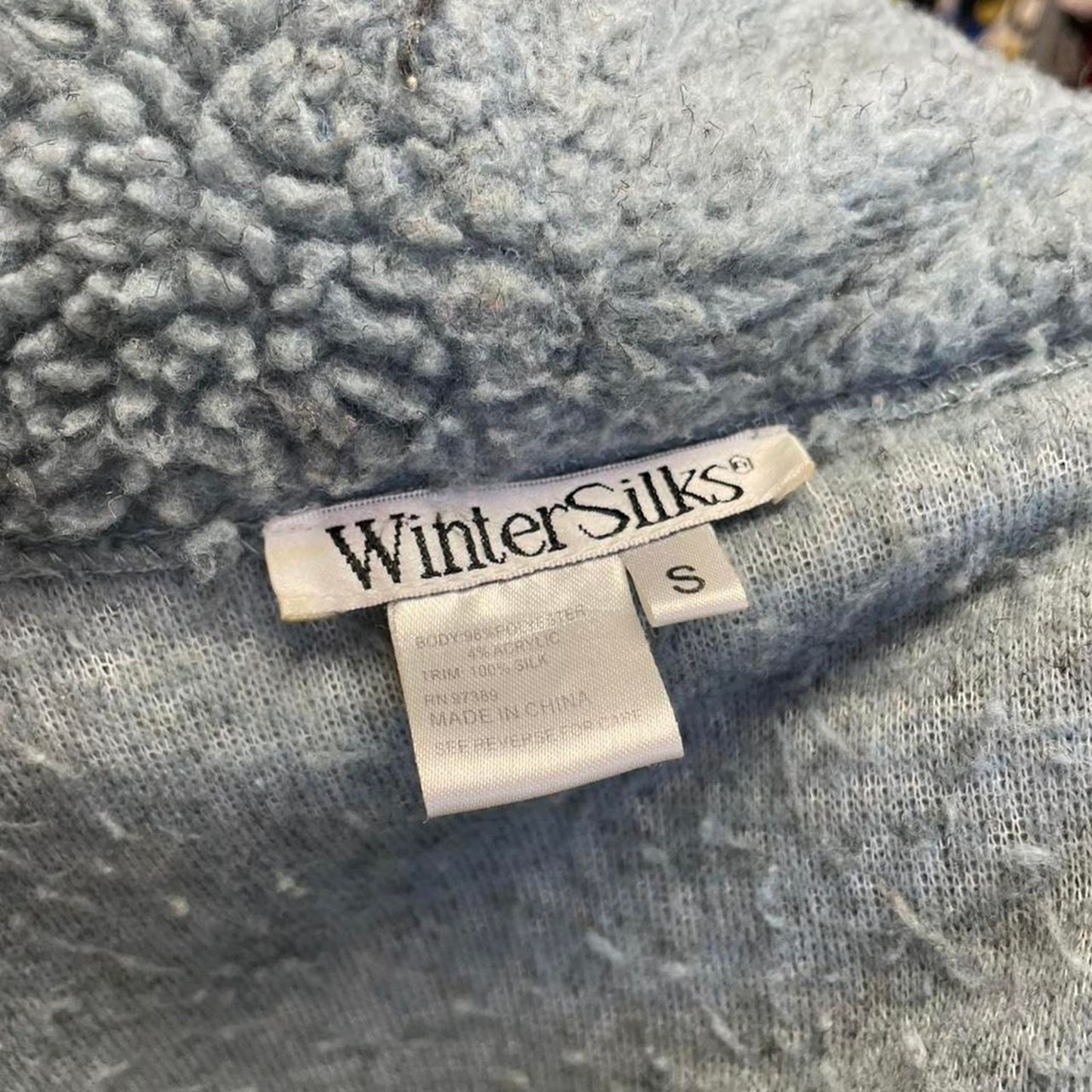 Blue faux fur coat with