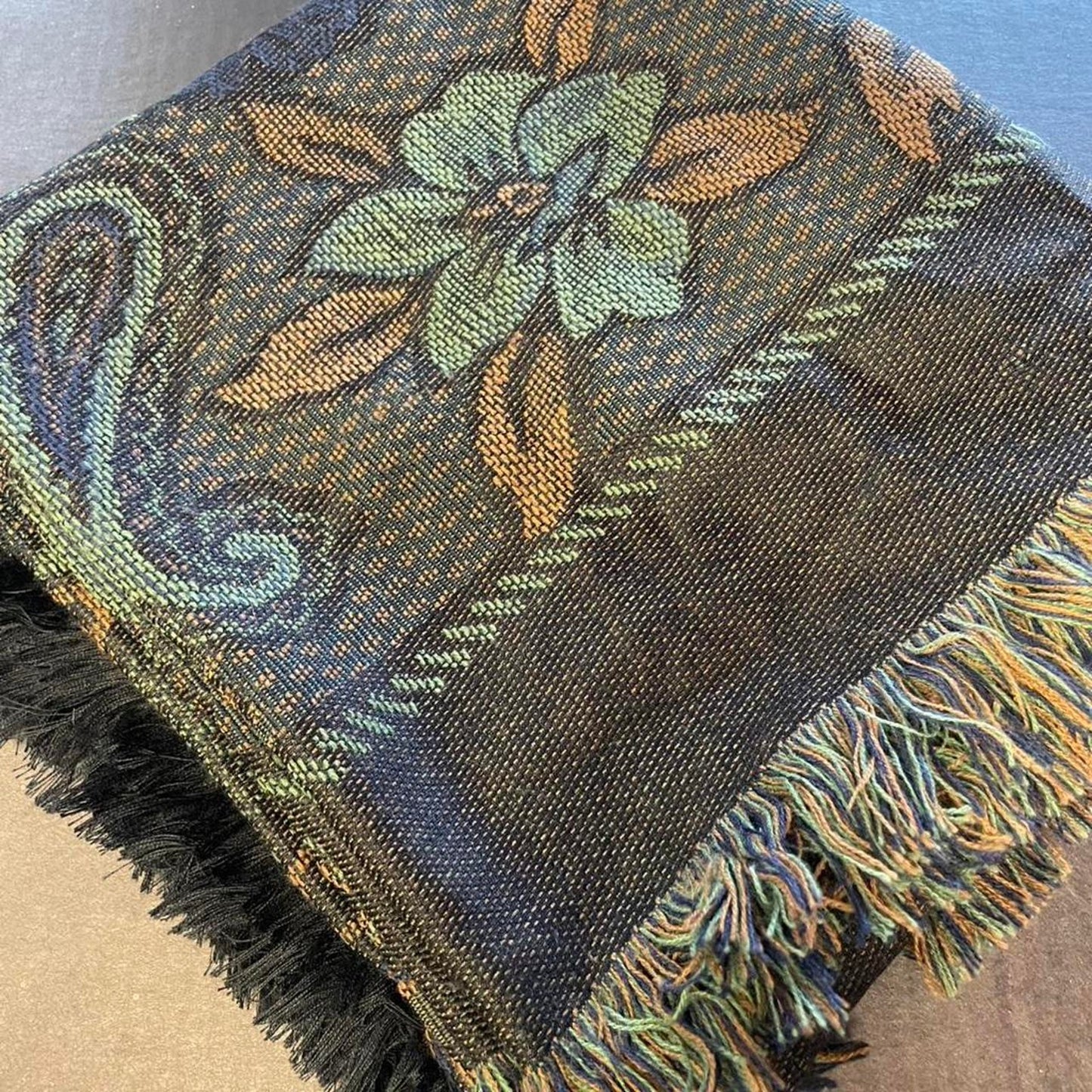 Multicoloured floral and paisley print scarf
