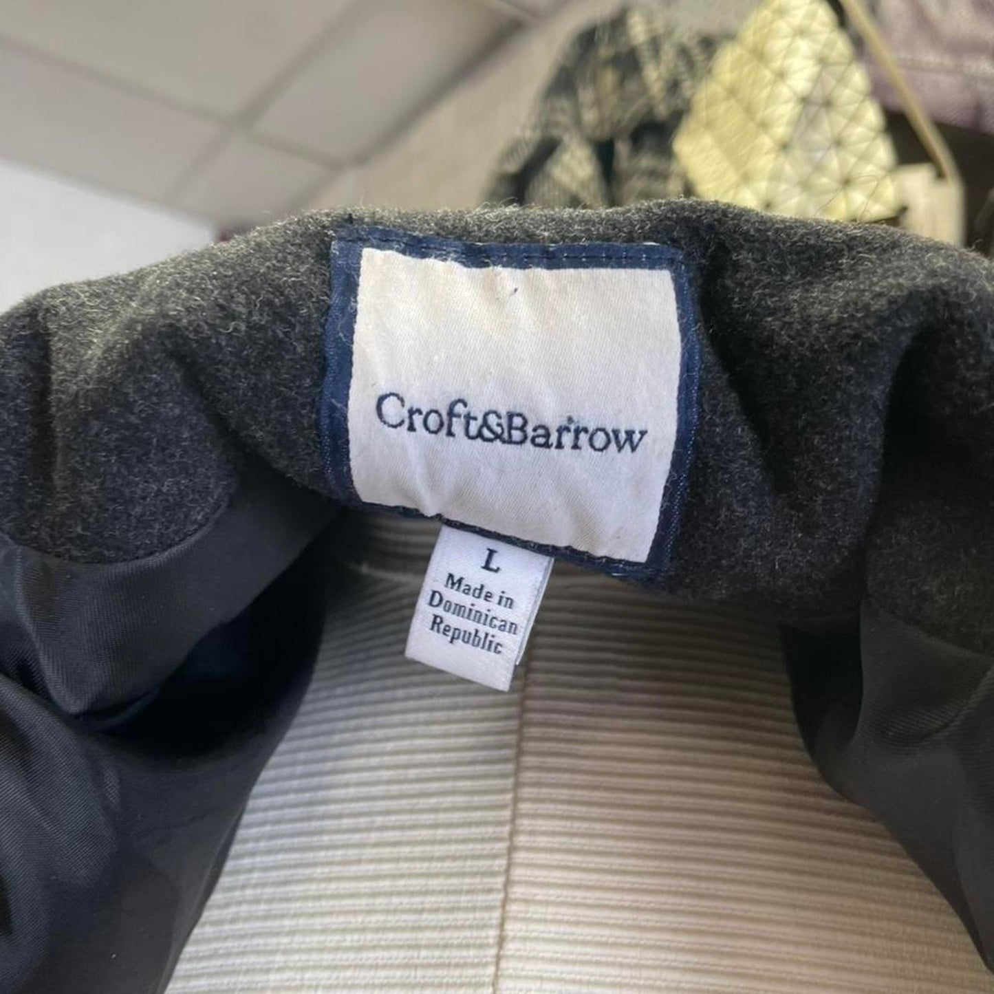 Croft barrow grey wool pea coat