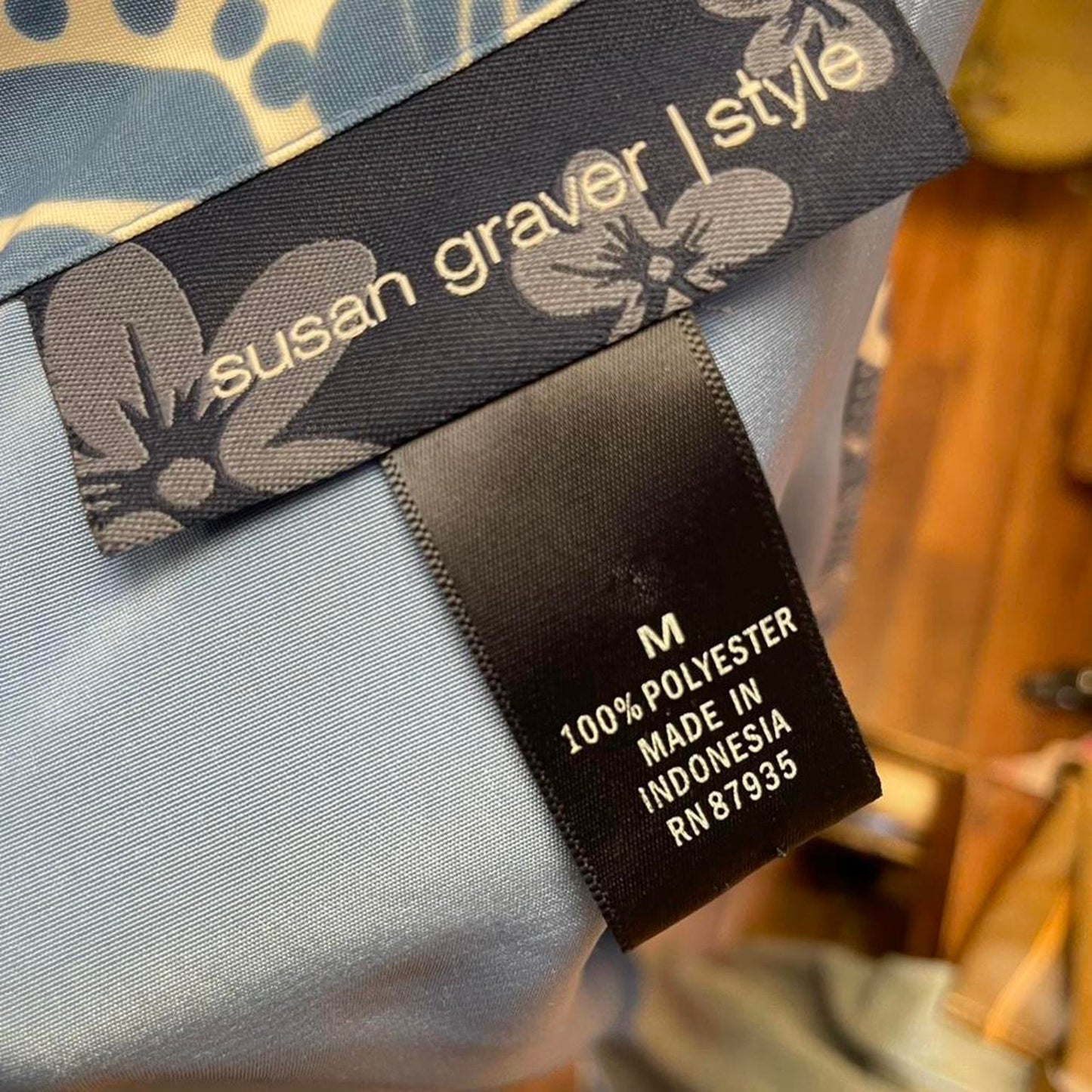 Susan graver blue floral print