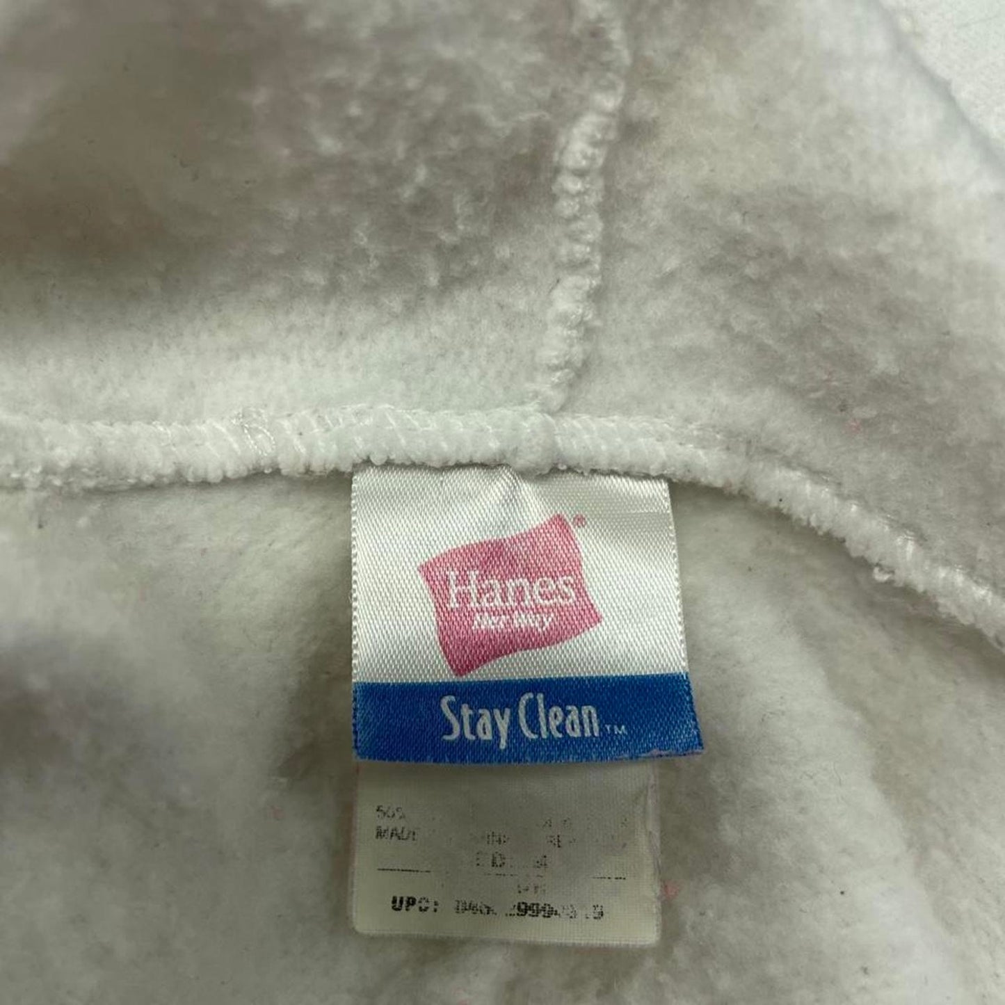 Hanes stay clean white zip