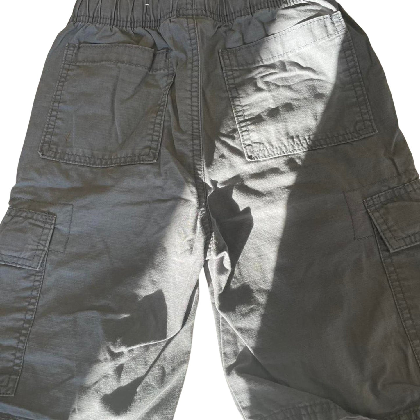 Grey cargo shorts with adjustable