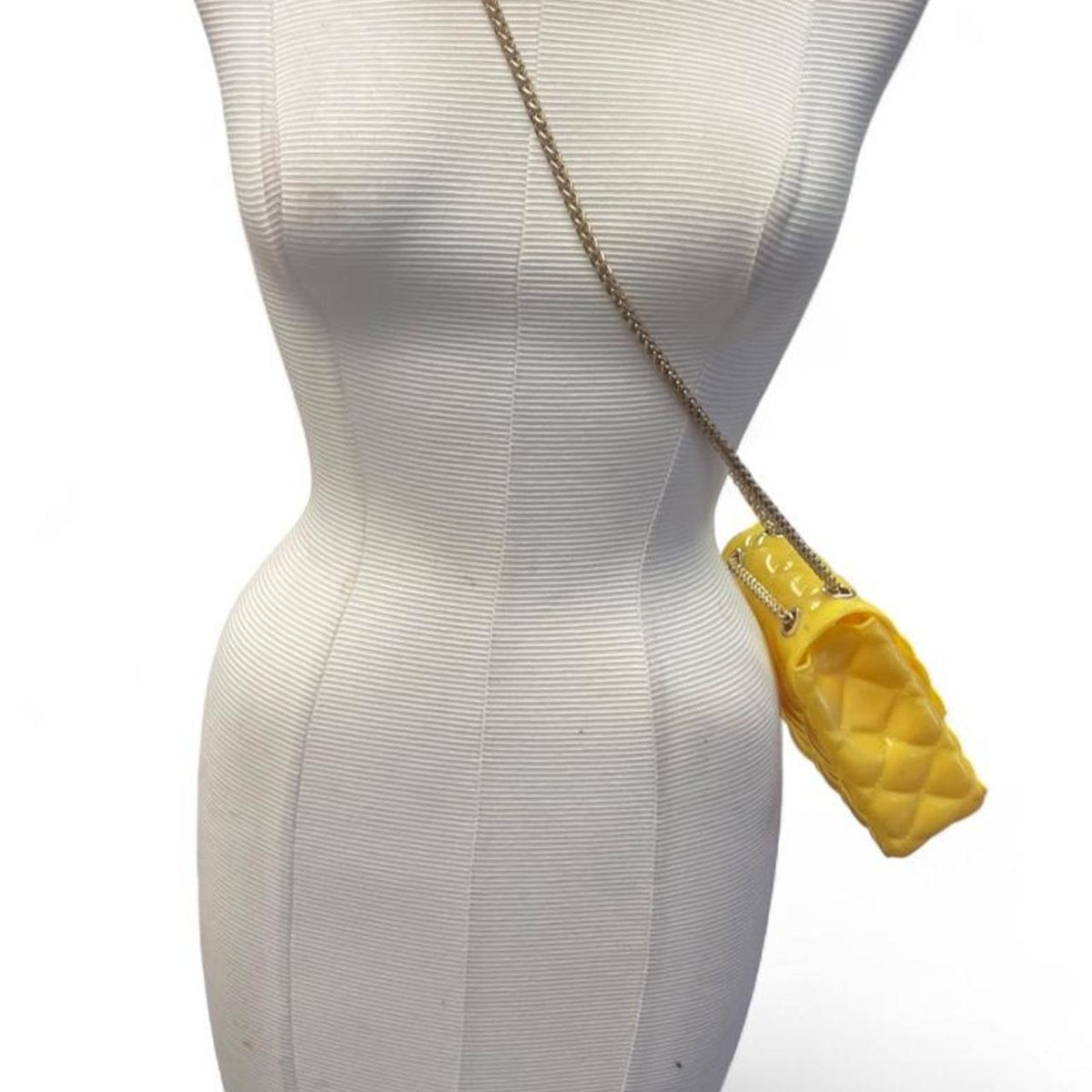 Yellow quilted crossbody bag