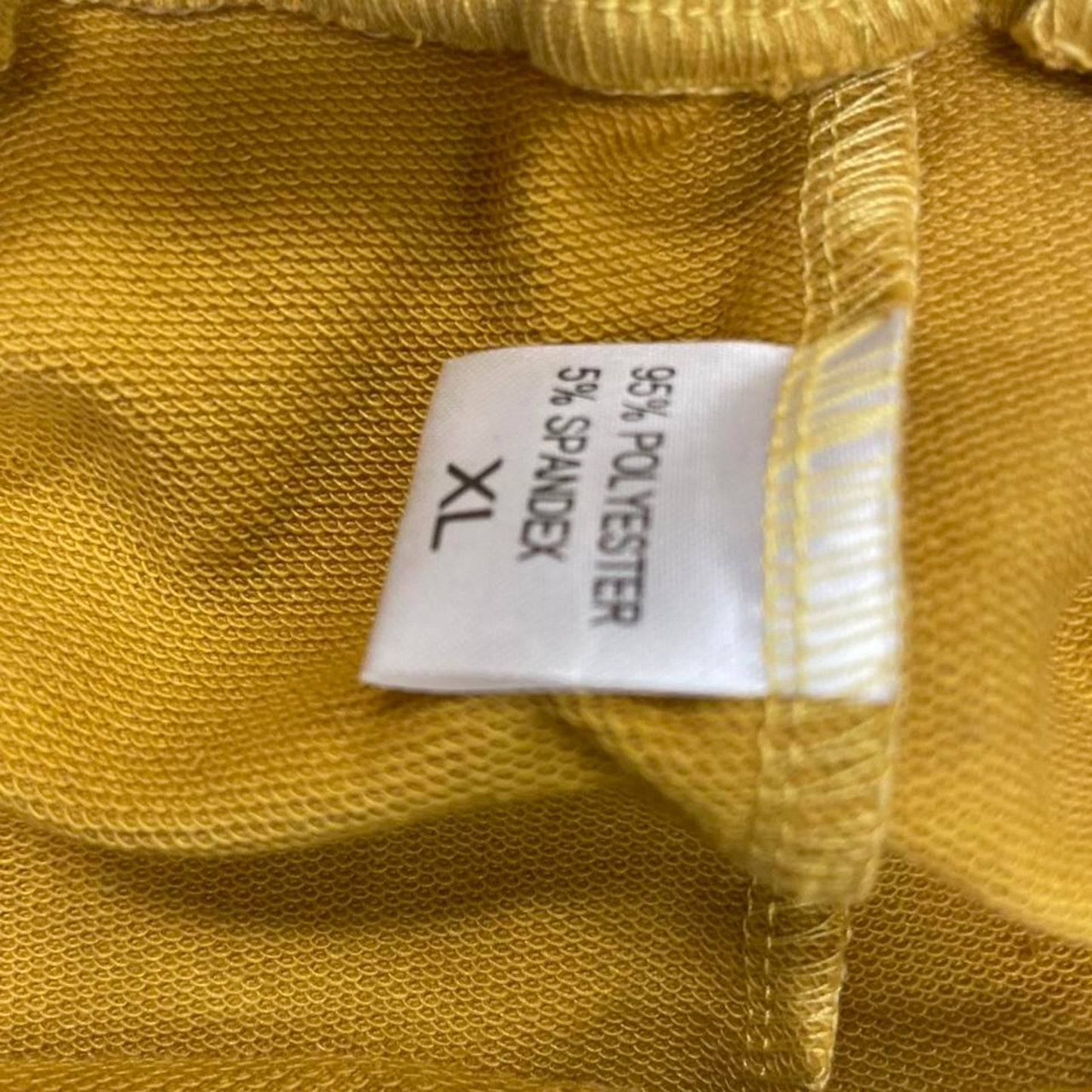 Yellow polyester spandex sweatpants