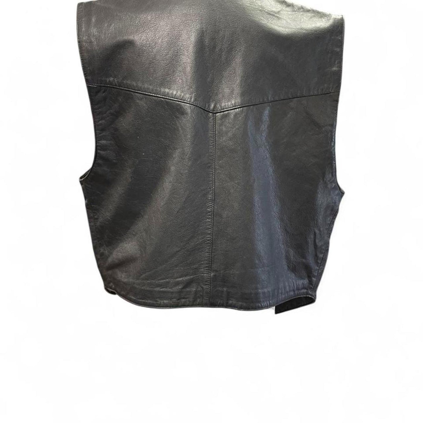 Black leather vest