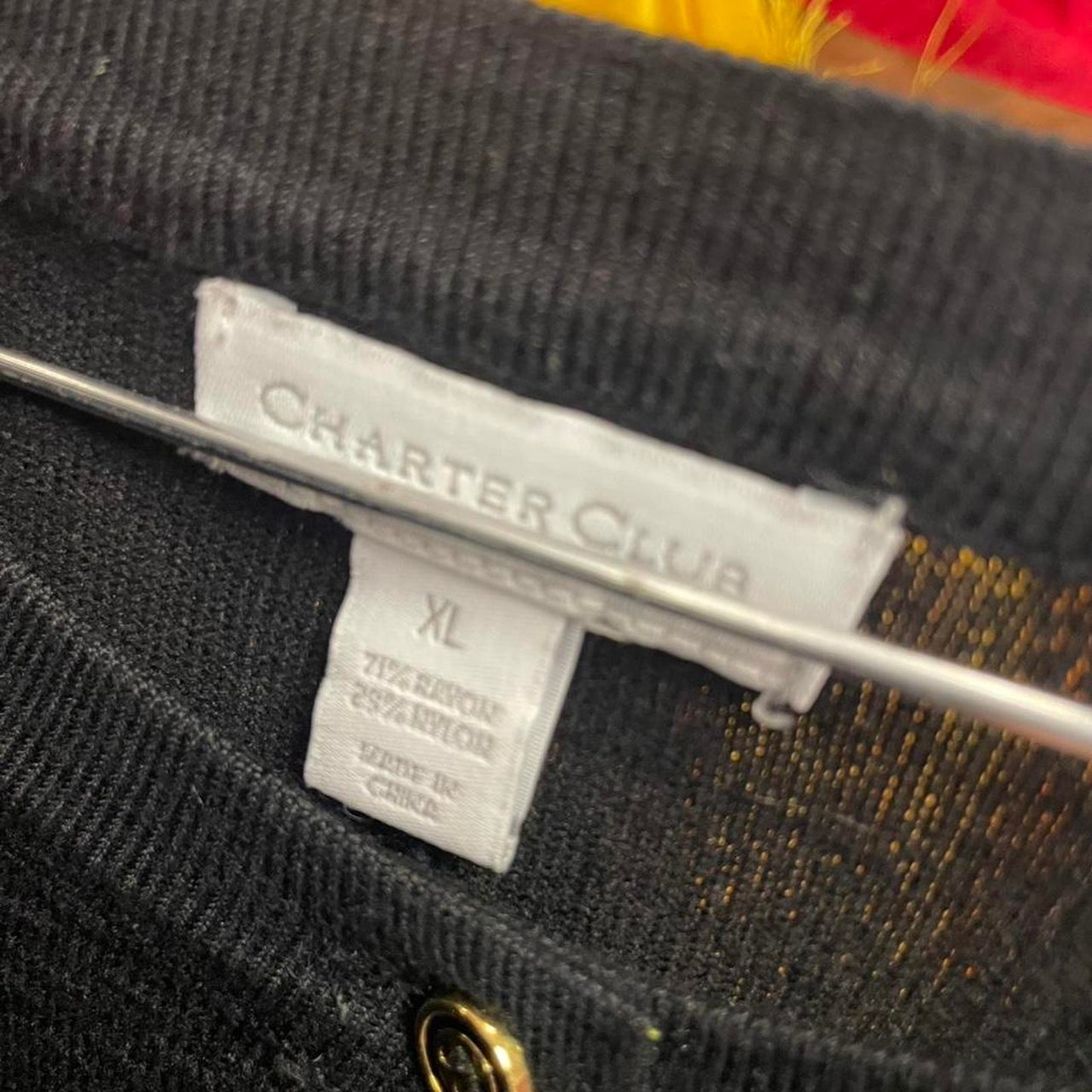 Black charter club button cardigan