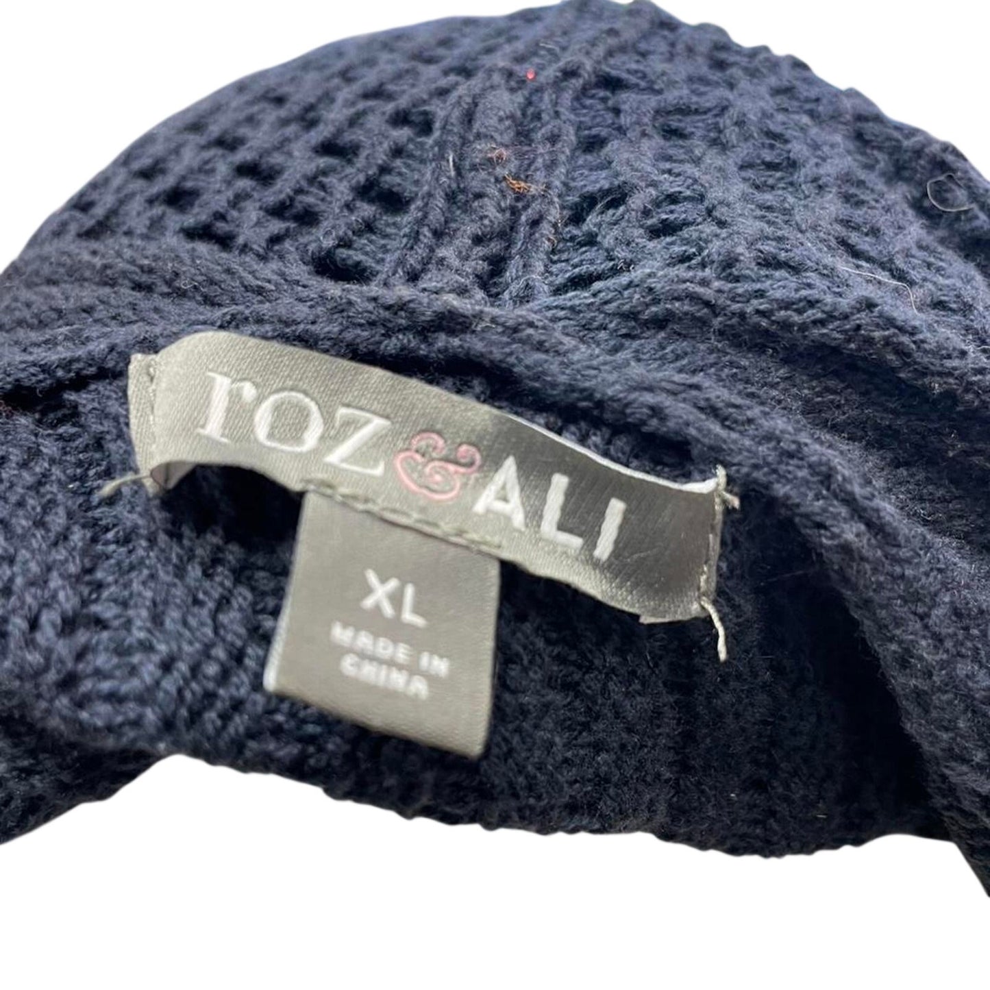 Navy blue knit cardigan with