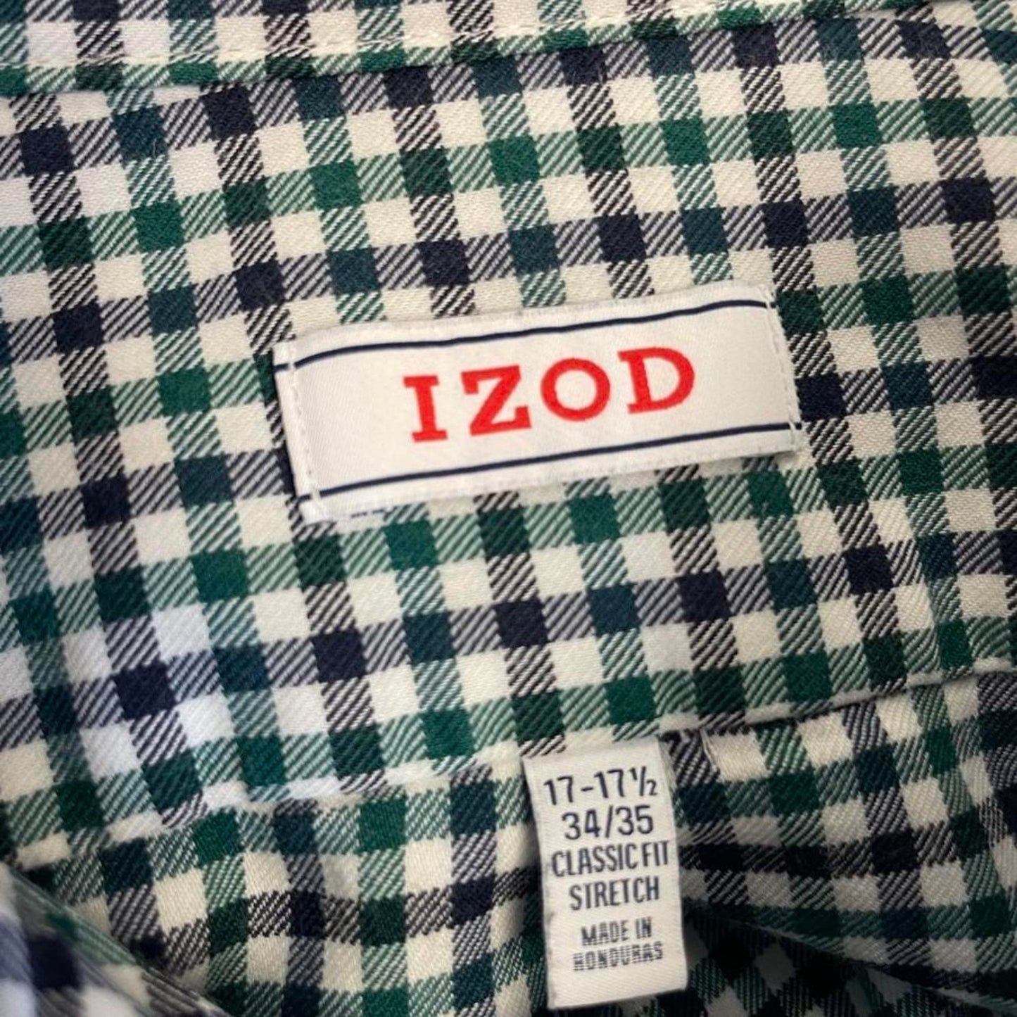 Izod green white gingham