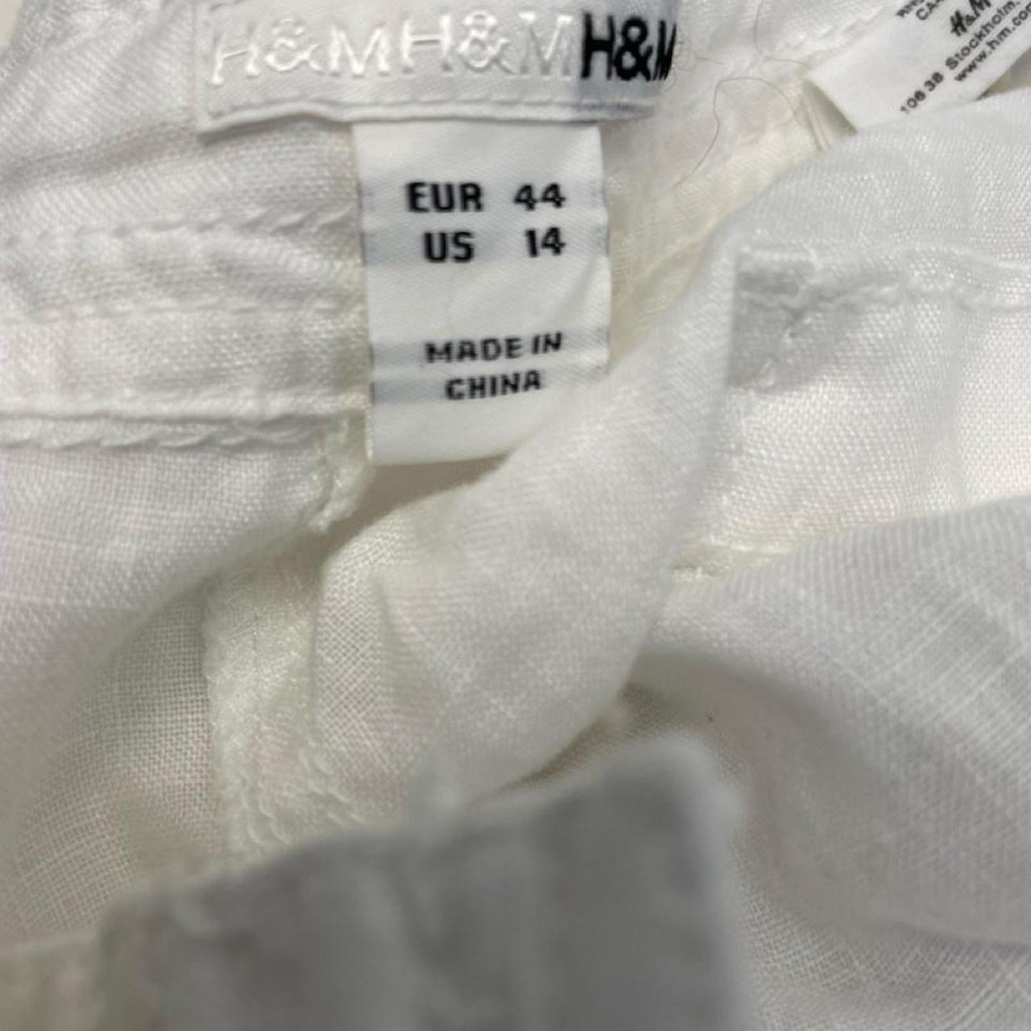 Hm white linen pants size