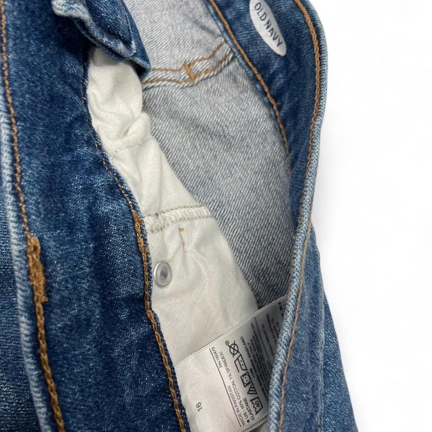 Old navy blue denim shorts