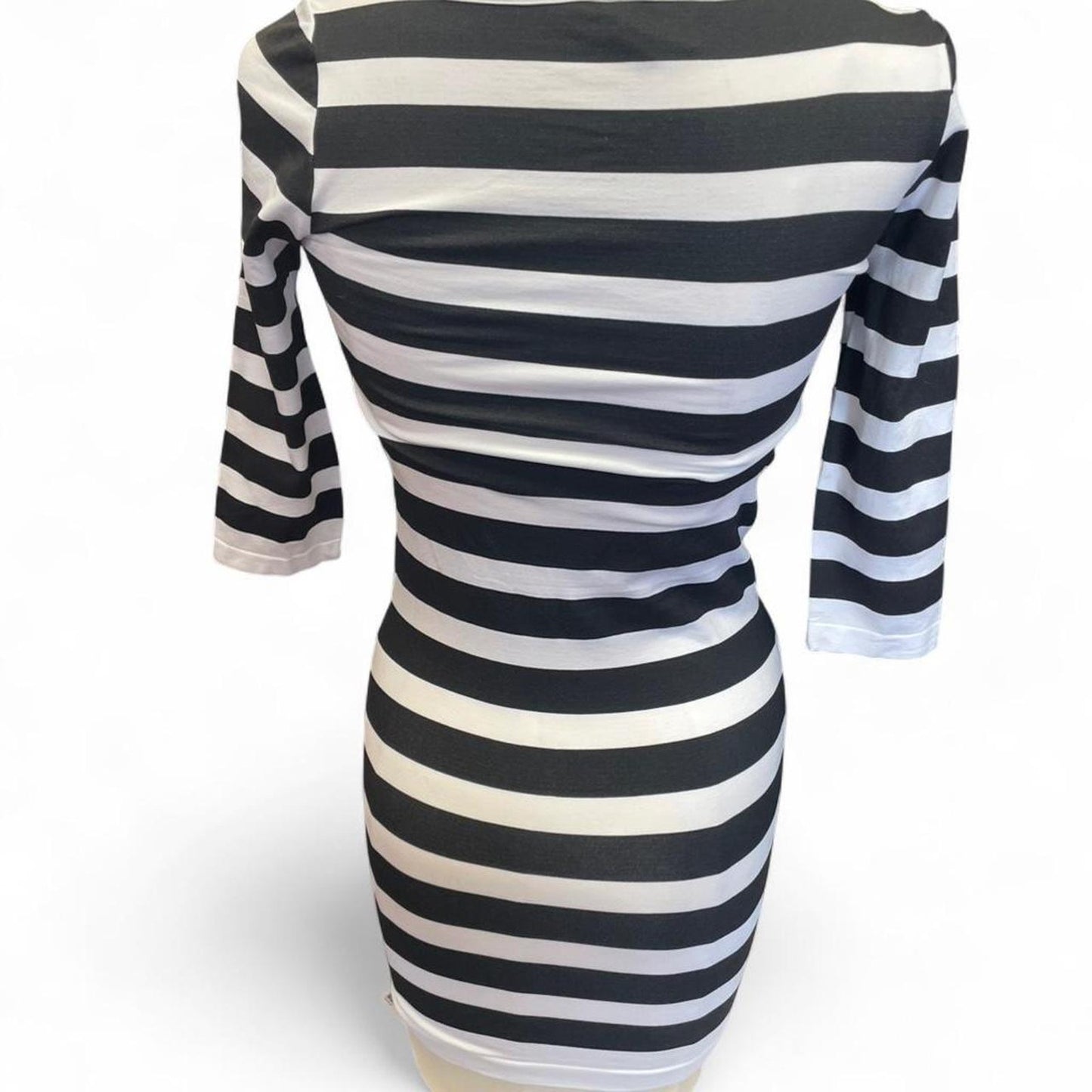 Black and white striped bodycon