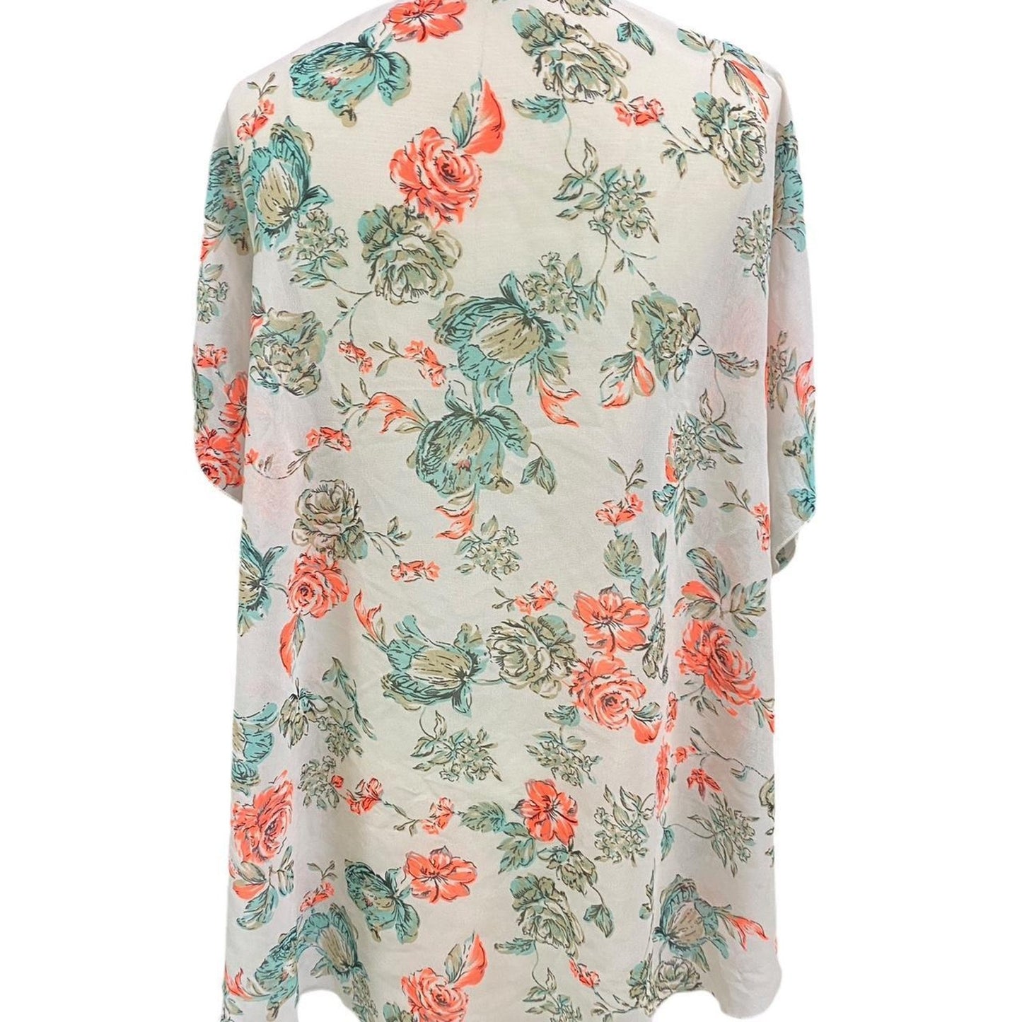 White and pink floral kimono