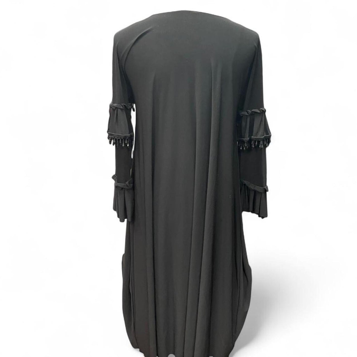 Black maxi dress with ruffles