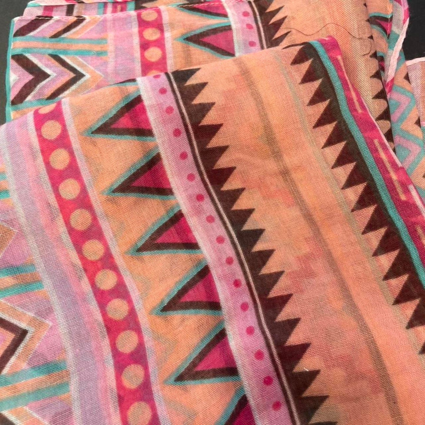 Pink and orange aztec scarf