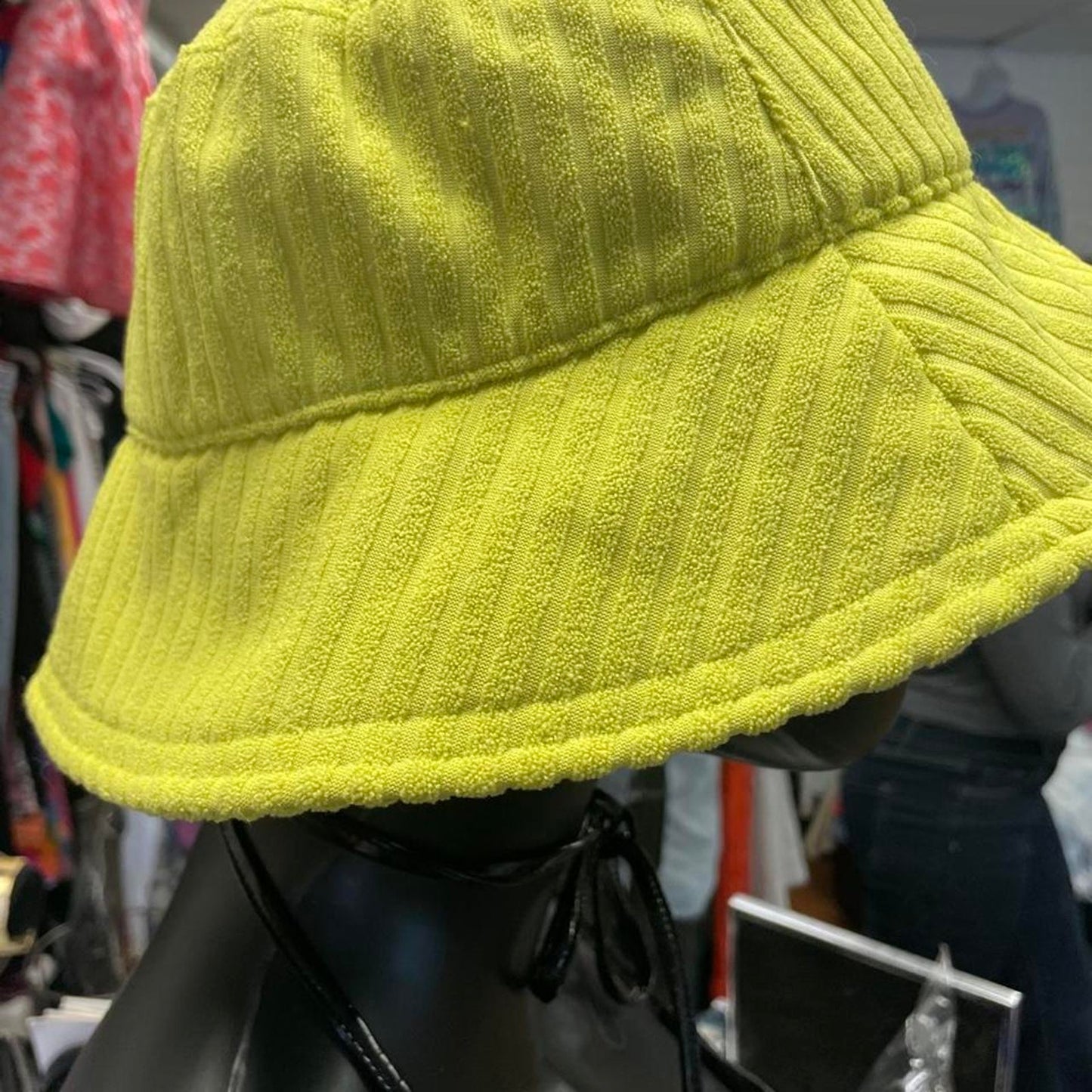 Yellow bucket hat with adjustable
