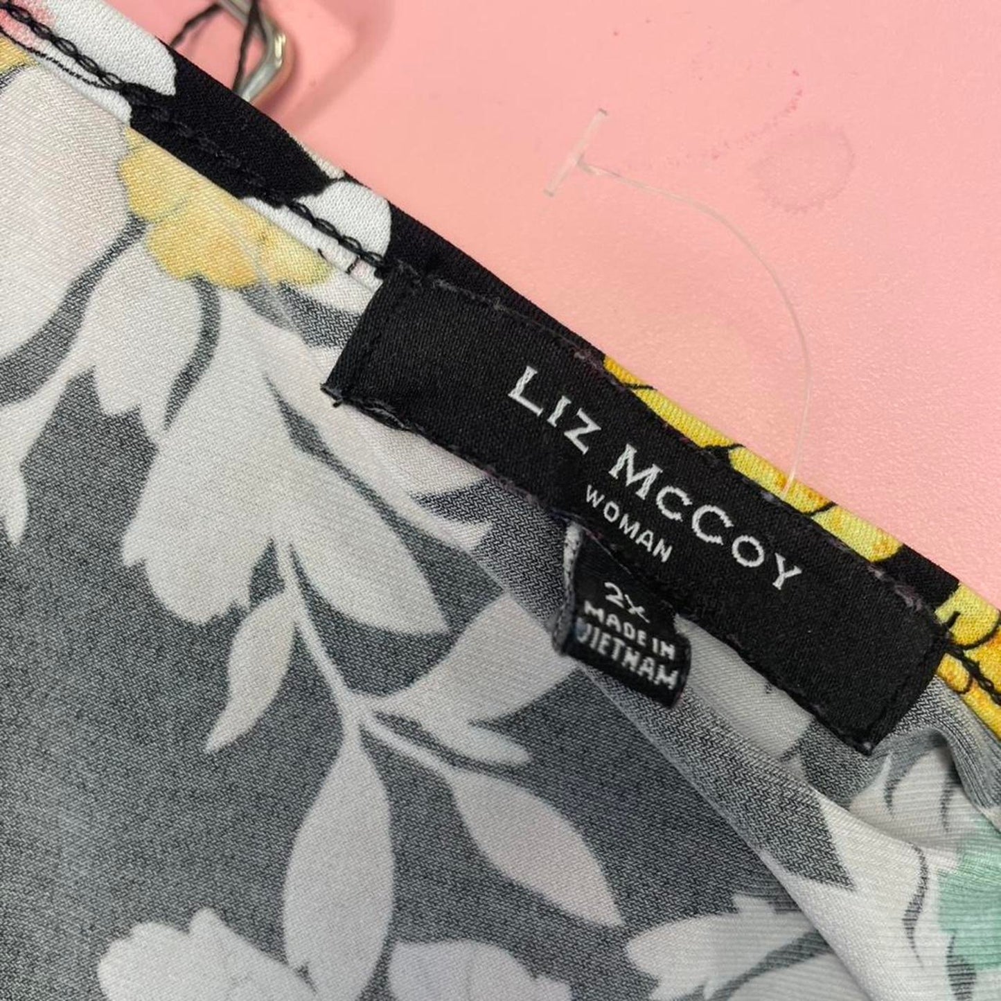 Liz mccoy black floral mesh top