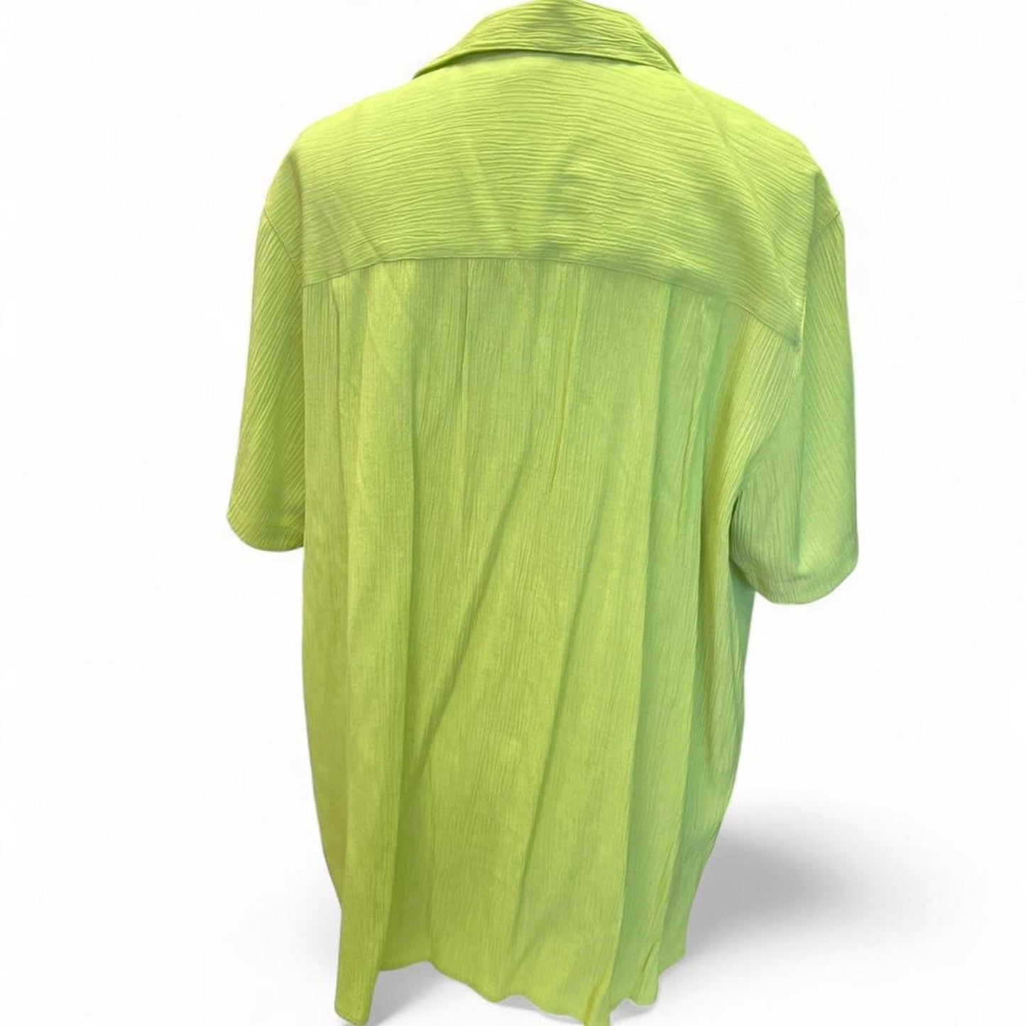 Lime green pleated button up