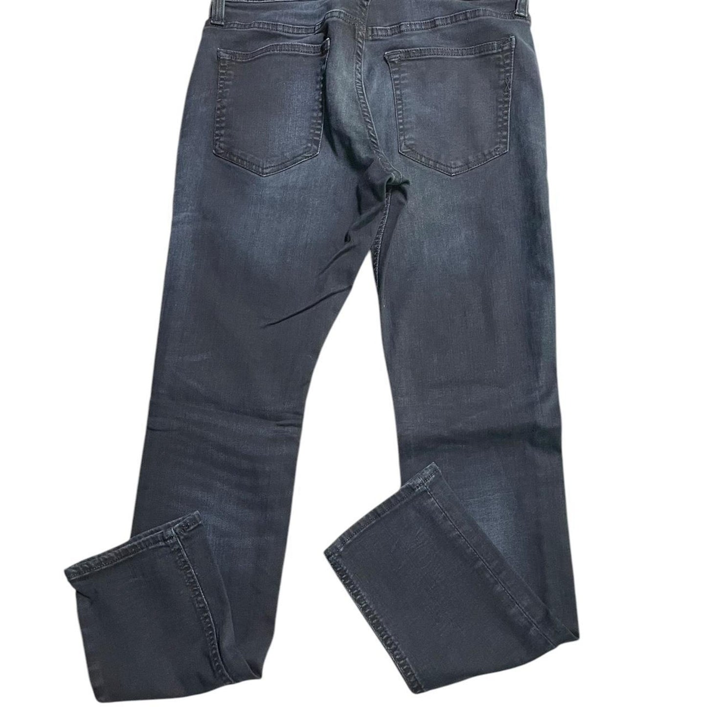 Dark wash straight leg denim