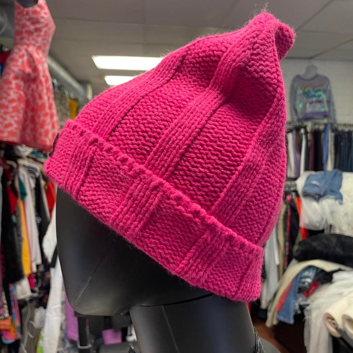 Pink revolt beanie