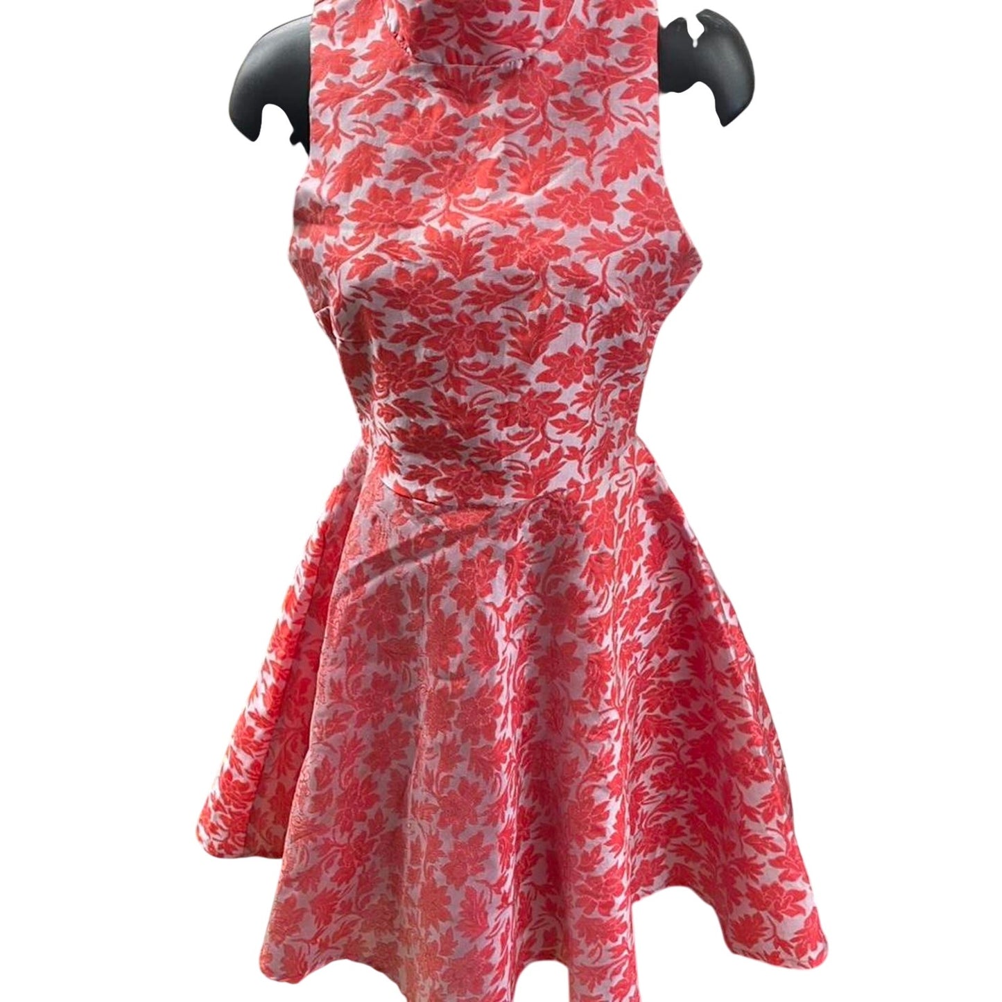 Red floral a line dress