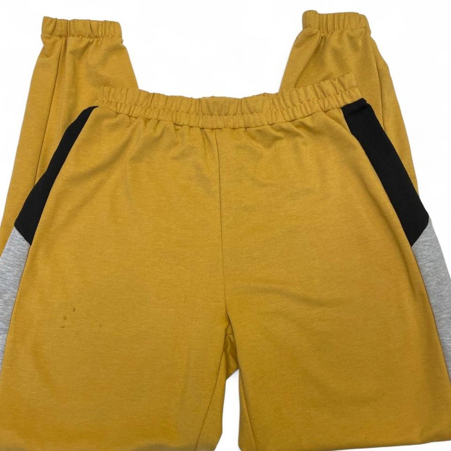 Yellow polyester spandex sweatpants