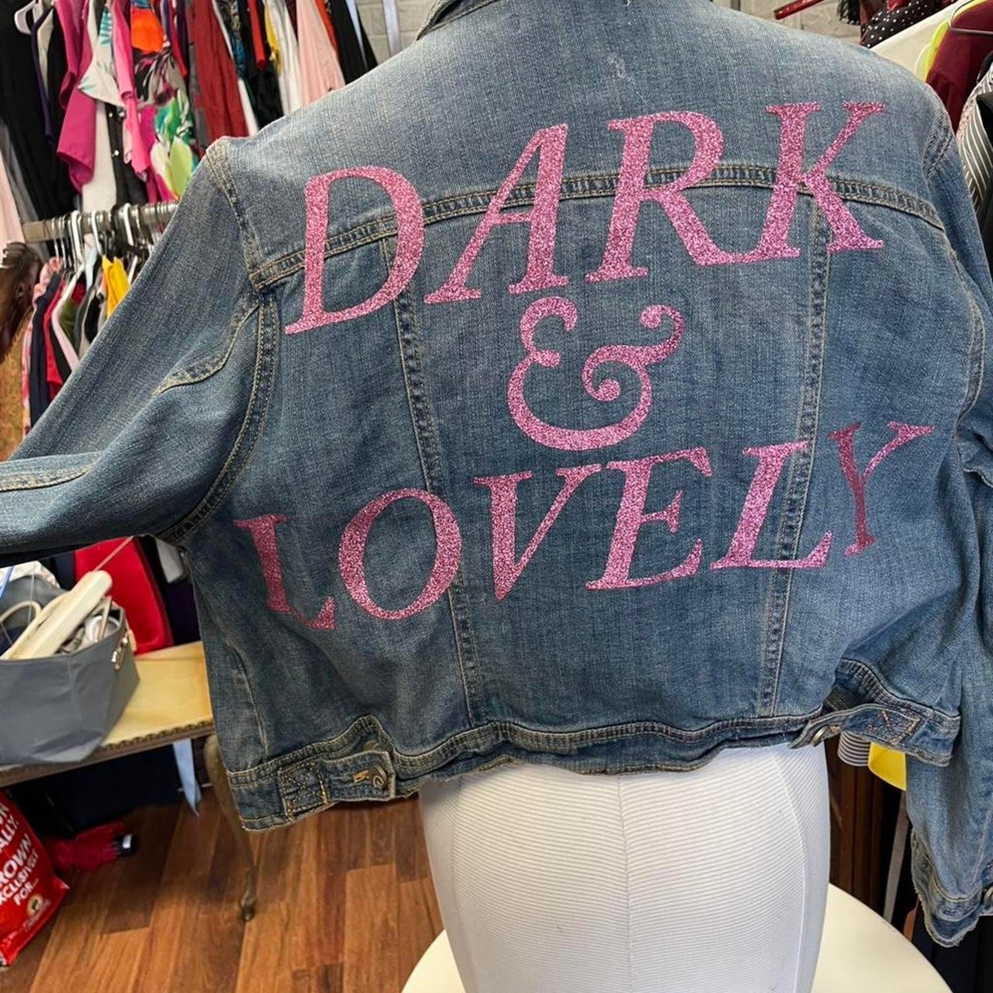 Y2k embellished denim jacket size