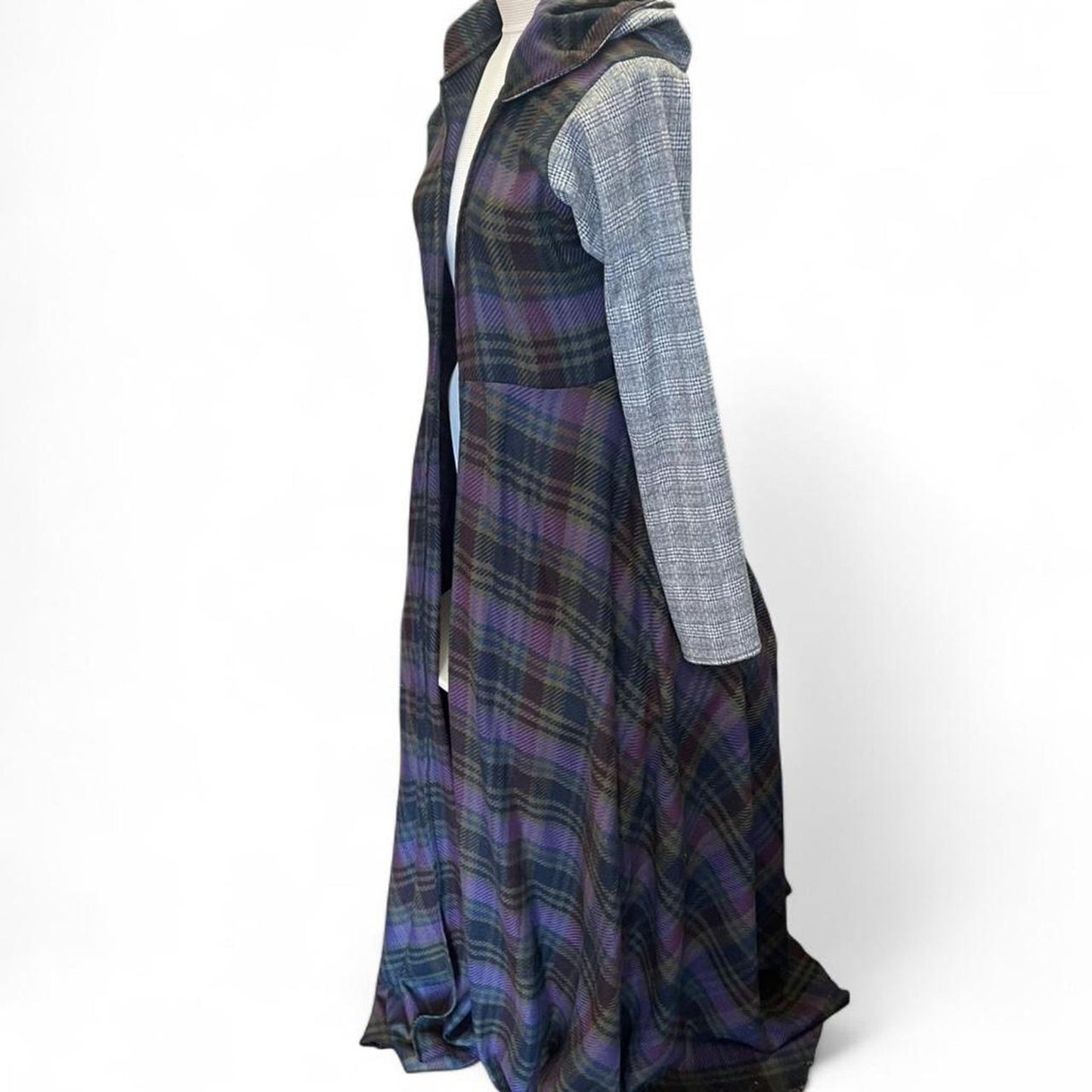 Purple plaid maxi dress with