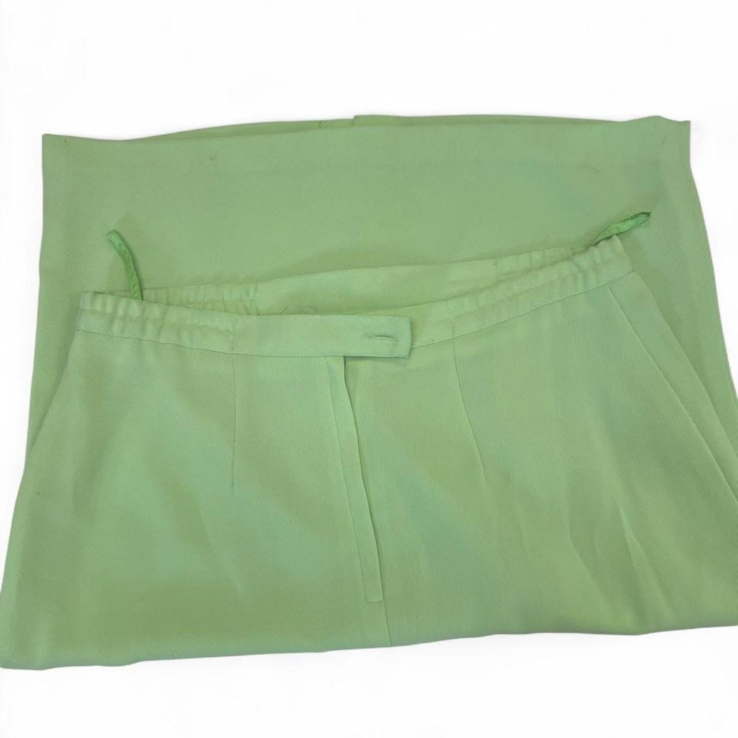 Green polyester midi skirt