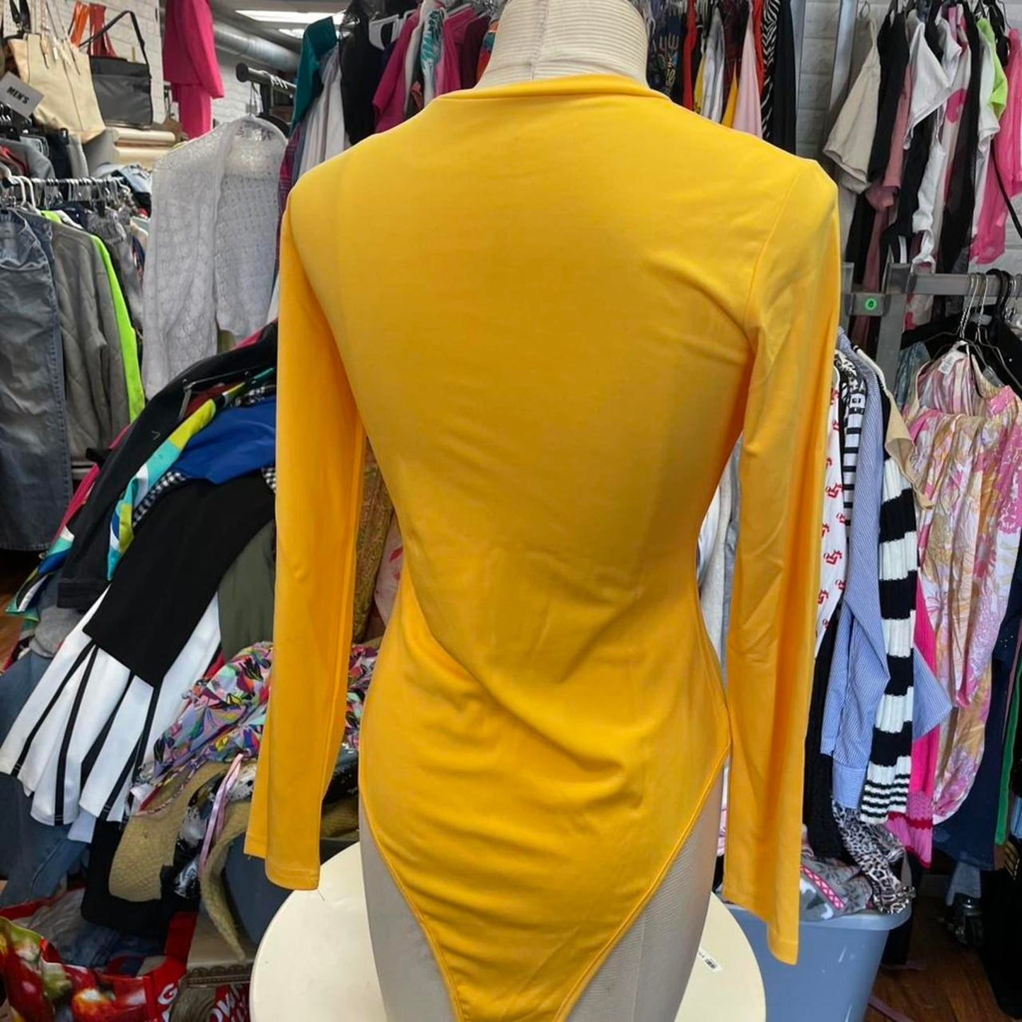 Yellow long sleeve bodysuit size