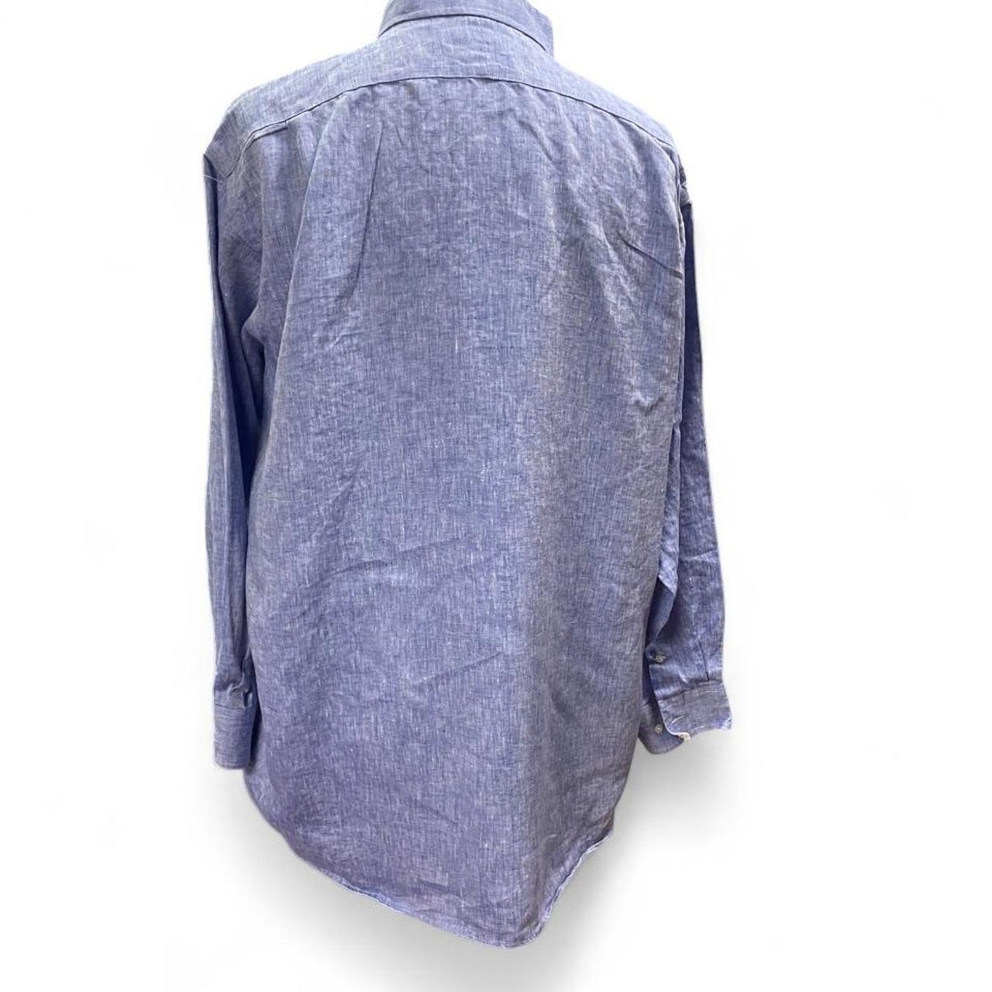 Paul fredrick blue linen shirt