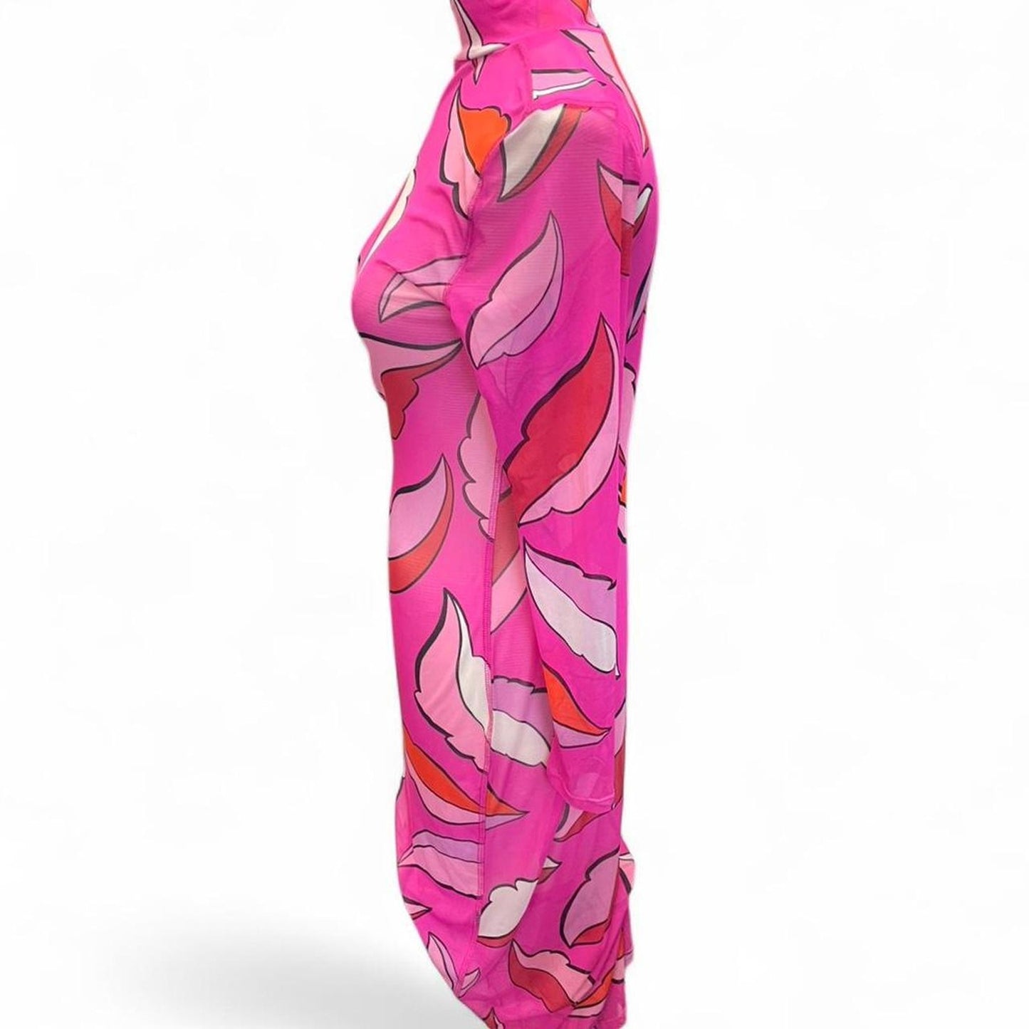 Pink floral print long sleeve
