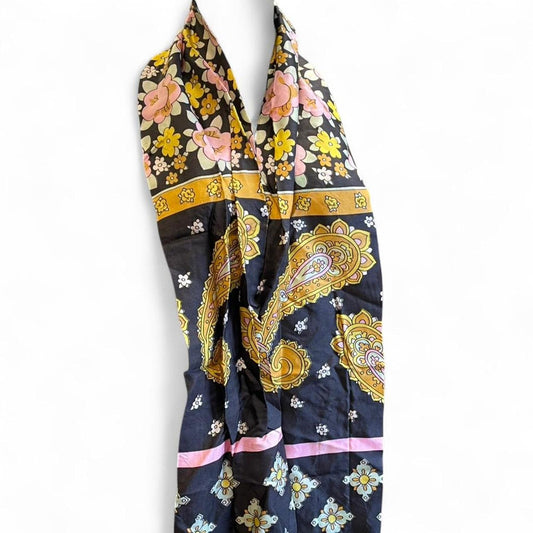Black and yellow floral scarf