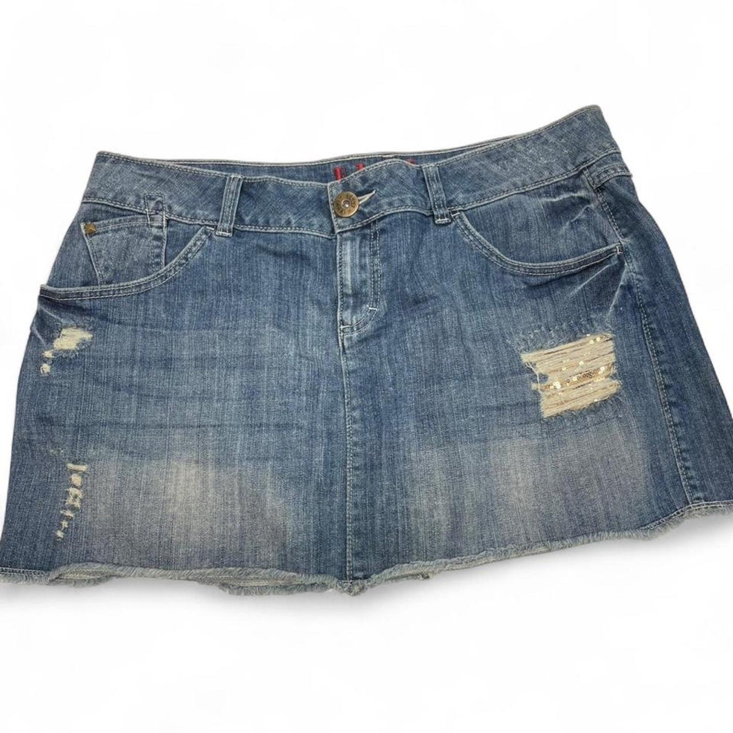 Elle blue denim mini skirt