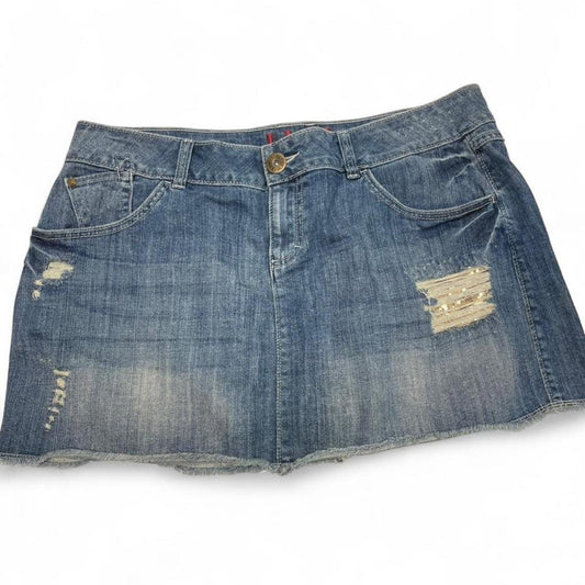 Elle blue denim mini skirt
