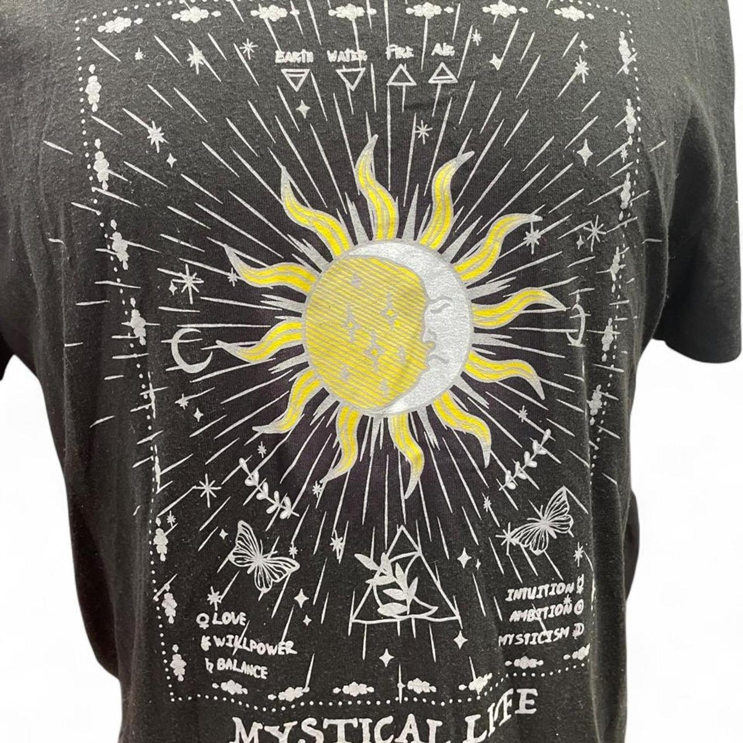 Black mystical life graphic tee