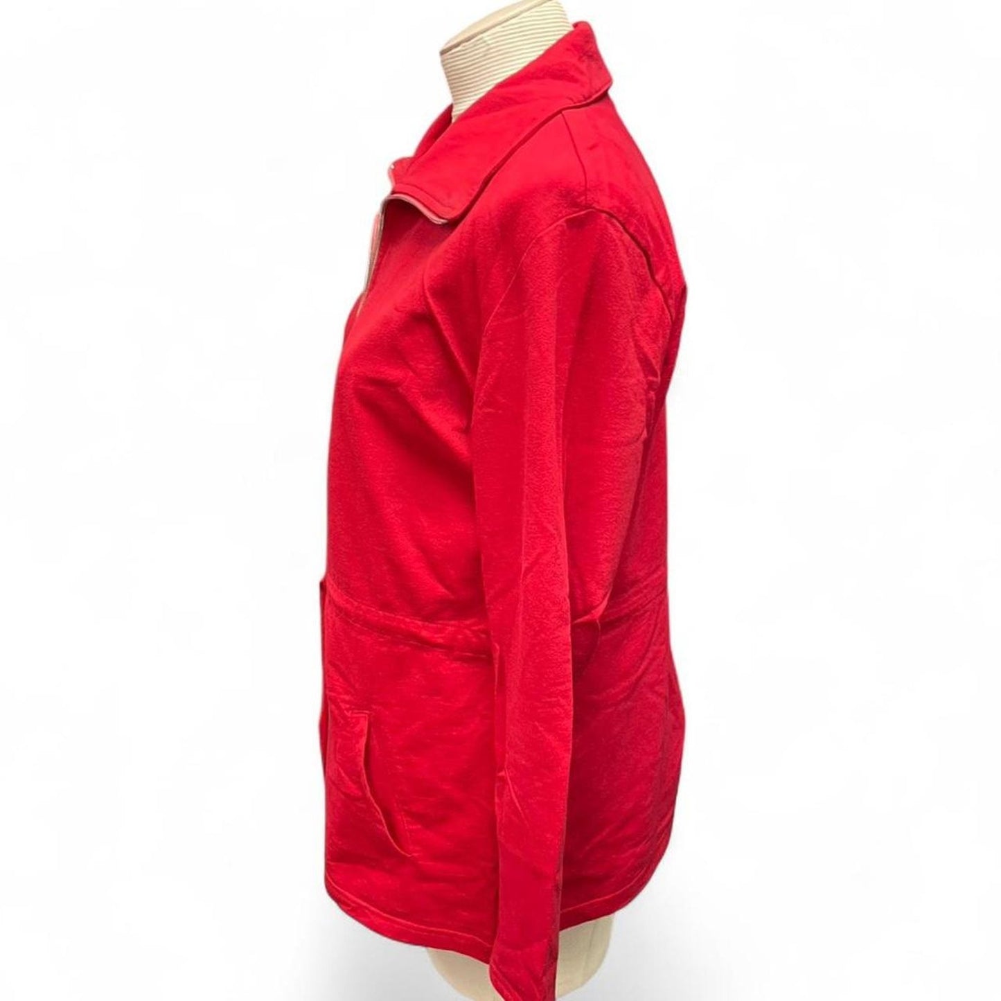 Red zip up jacket