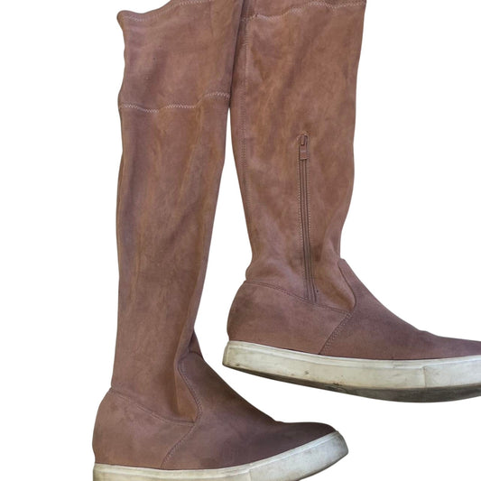 Tan suede over the