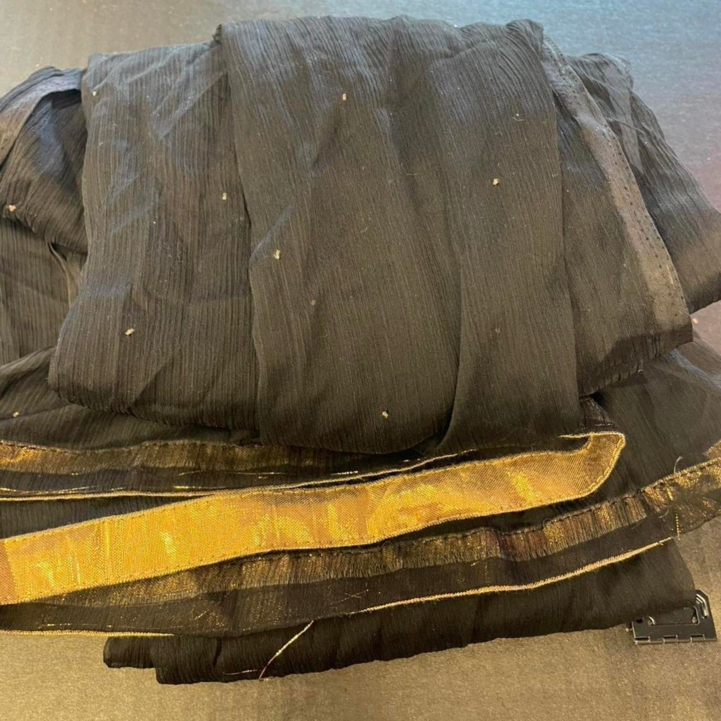 Black and gold silk scarf